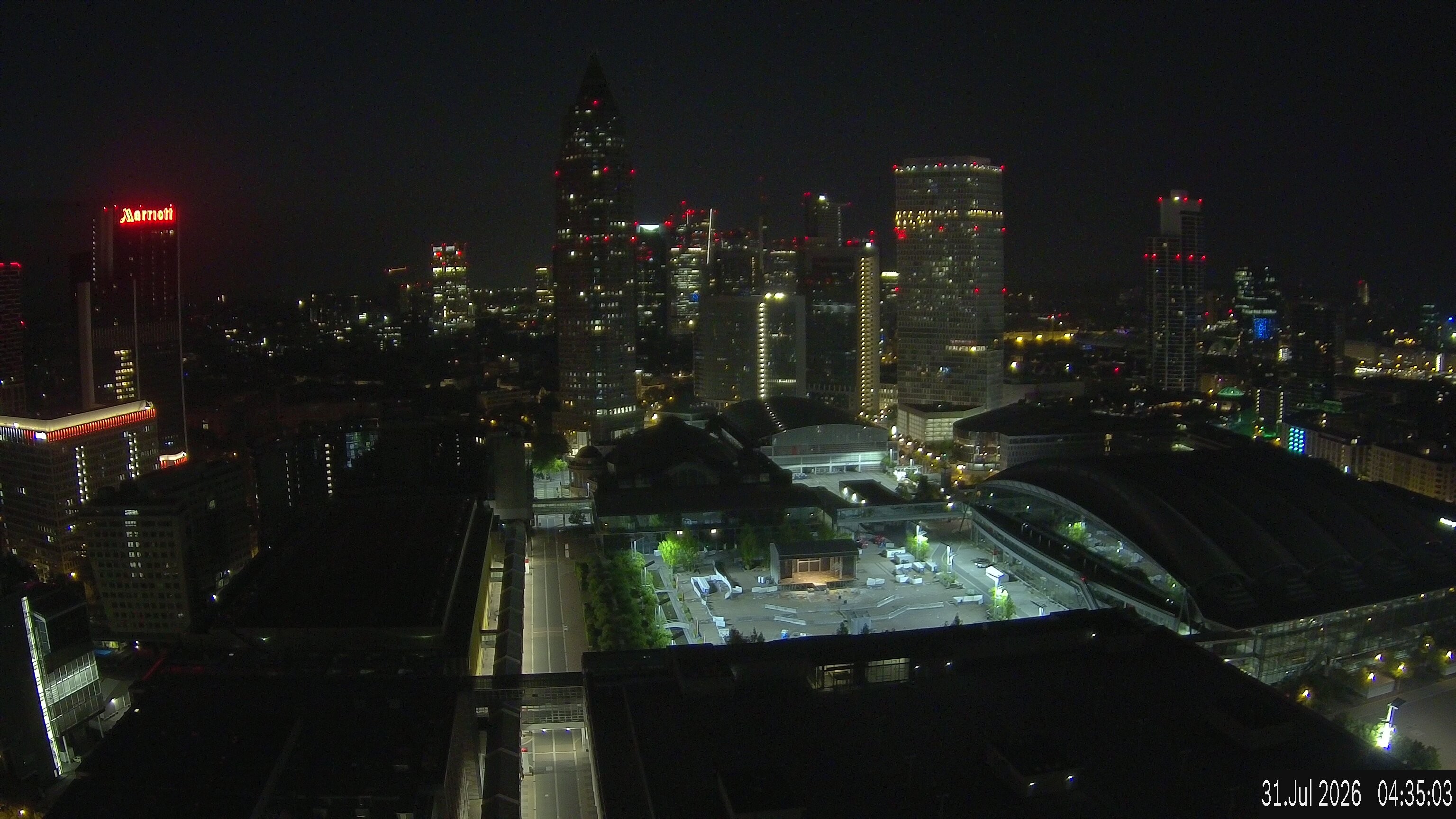 Archiv Foto Webcam Blick von Frankfurter Messe auf die Skyline