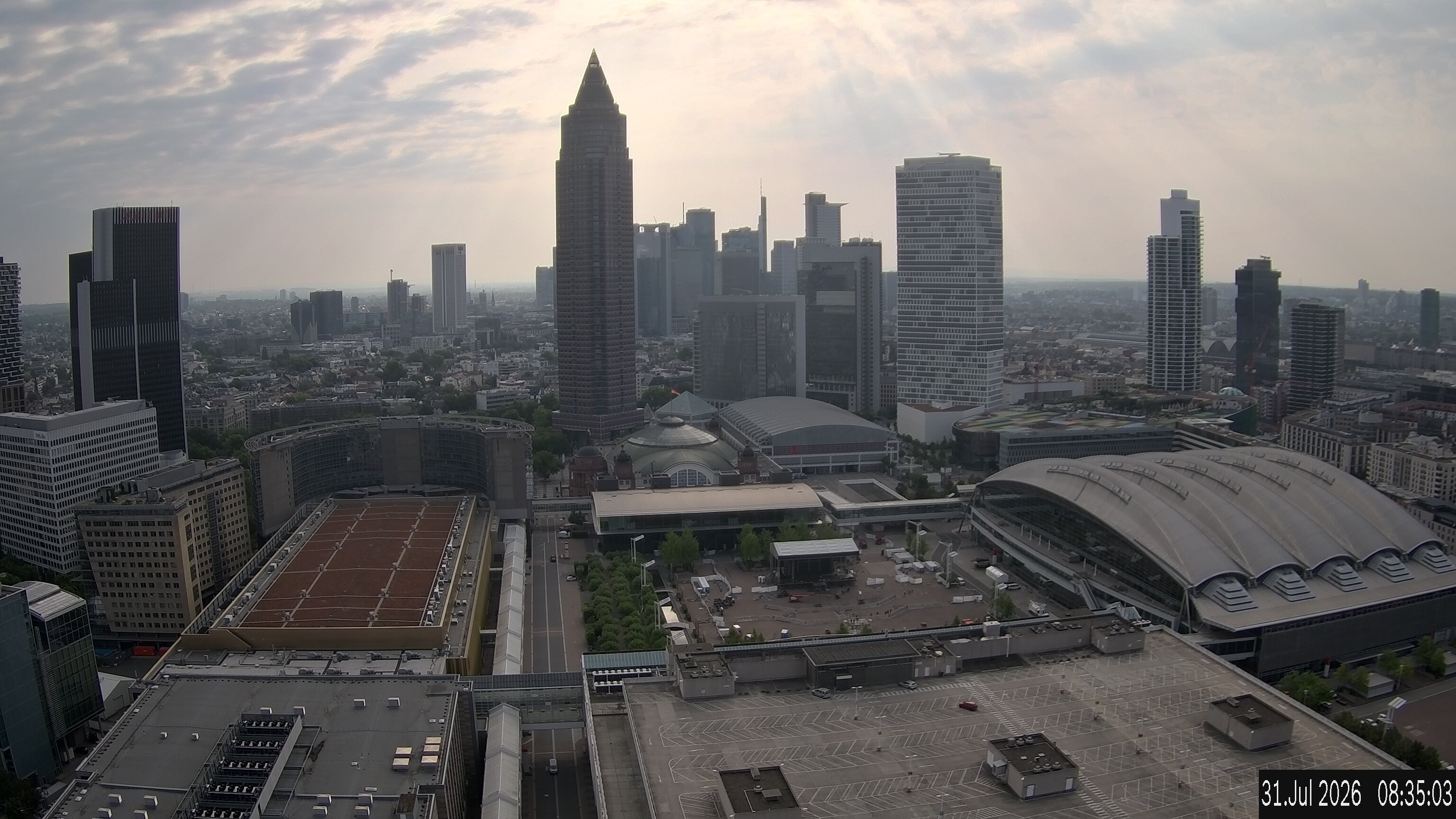 Archiv Foto Webcam Blick von Frankfurter Messe auf die Skyline