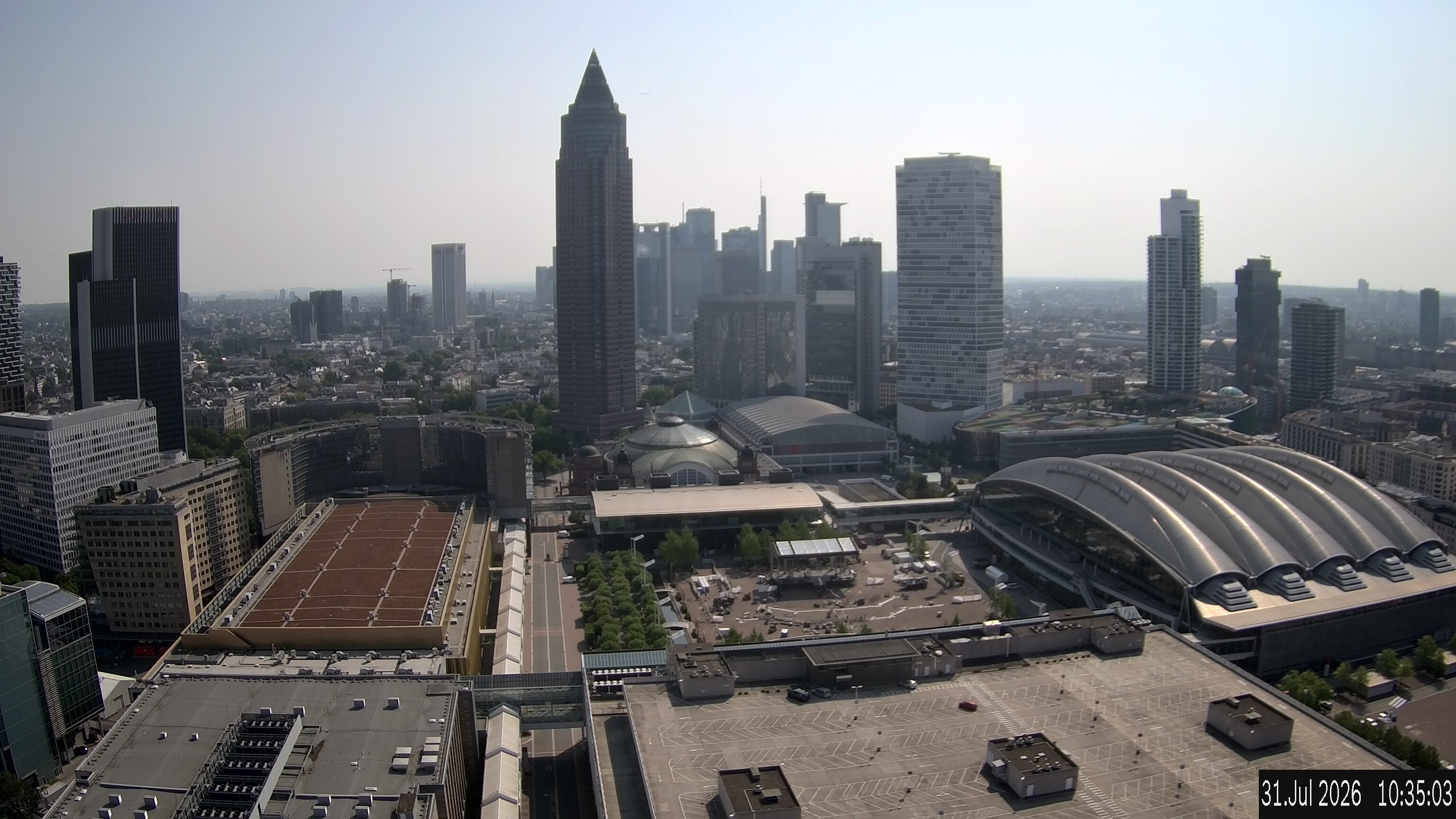 Archiv Foto Webcam Blick von Frankfurter Messe auf die Skyline