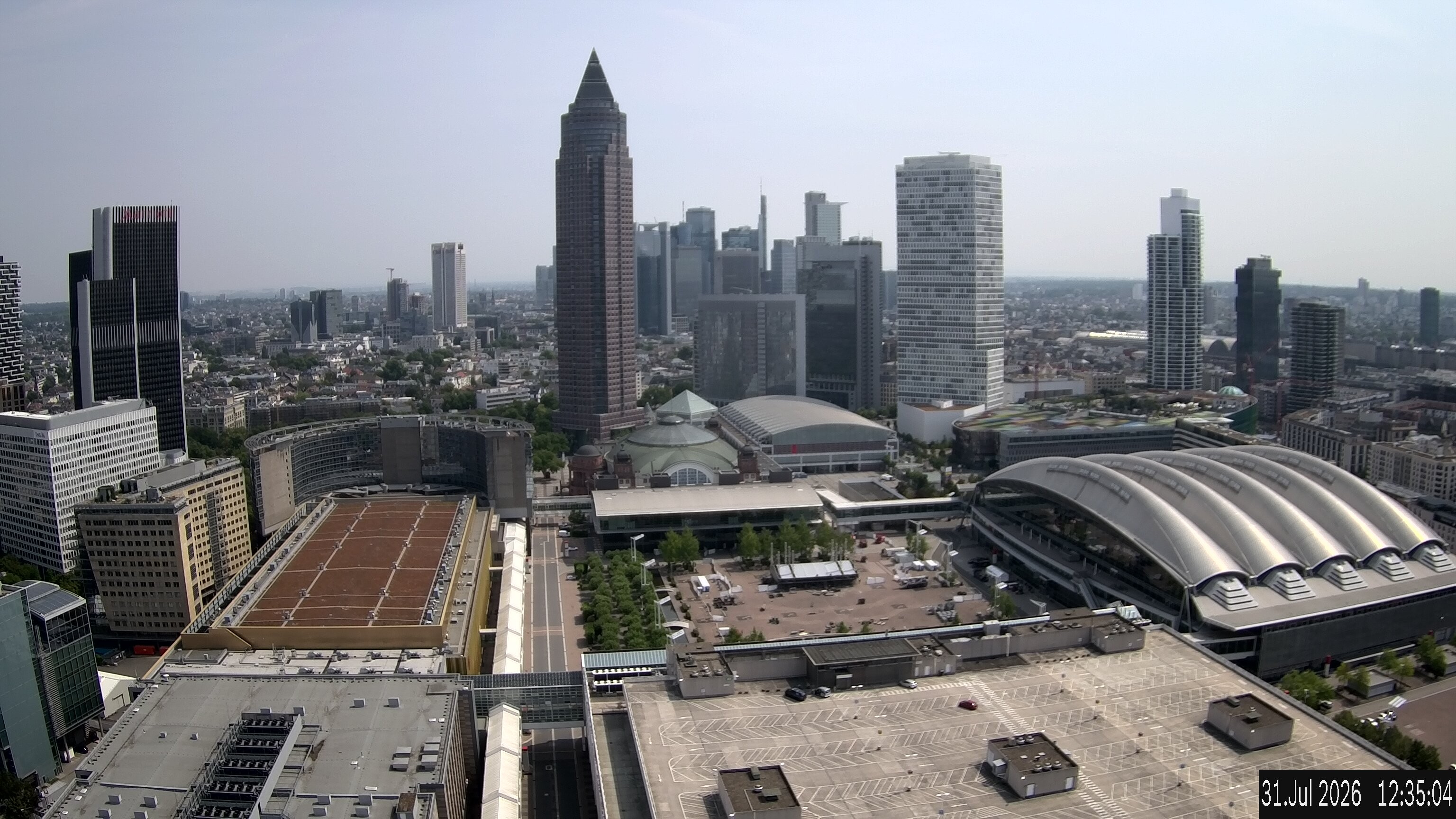 Archiv Foto Webcam Blick von Frankfurter Messe auf die Skyline