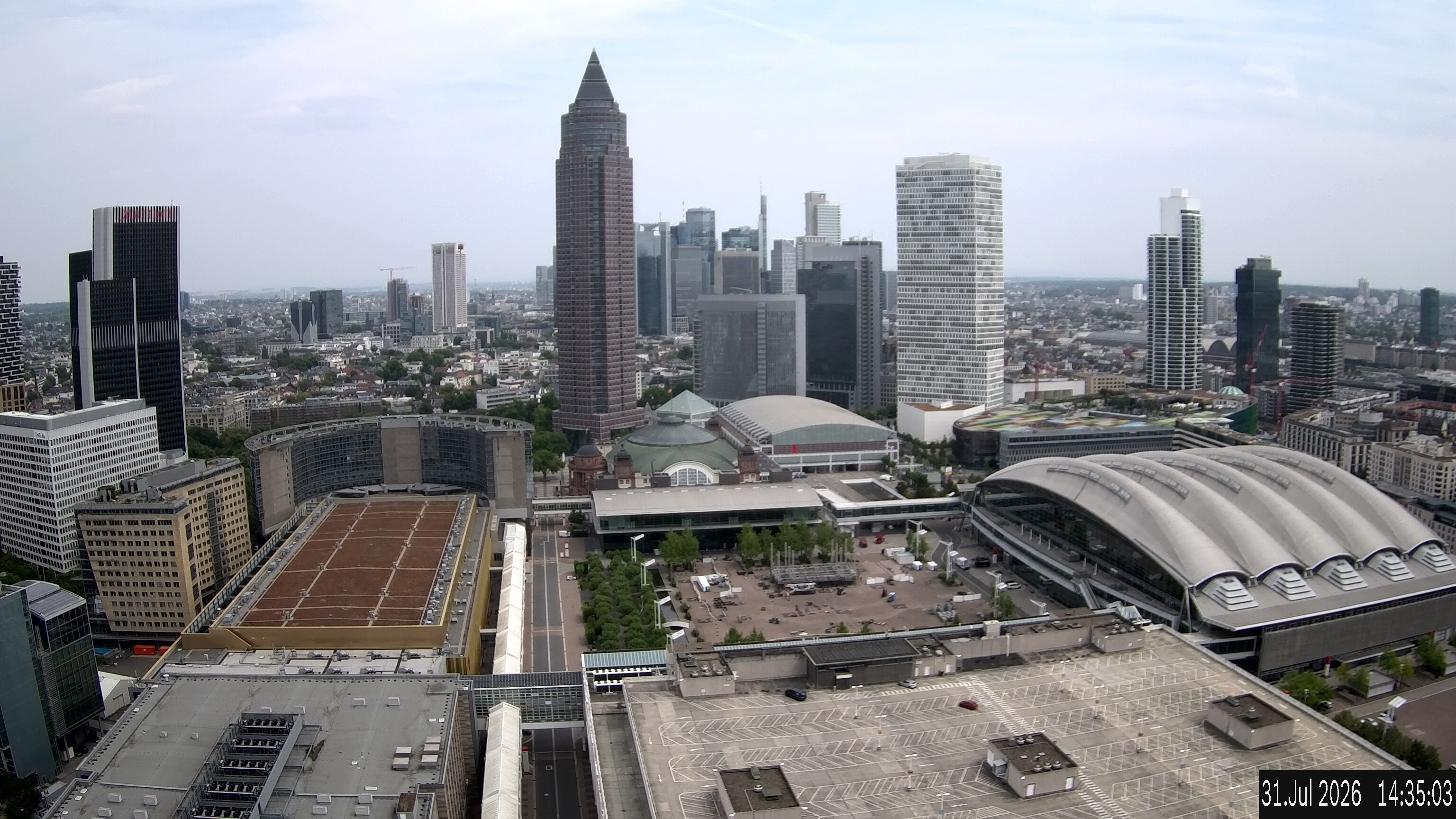 Archiv Foto Webcam Blick von Frankfurter Messe auf die Skyline