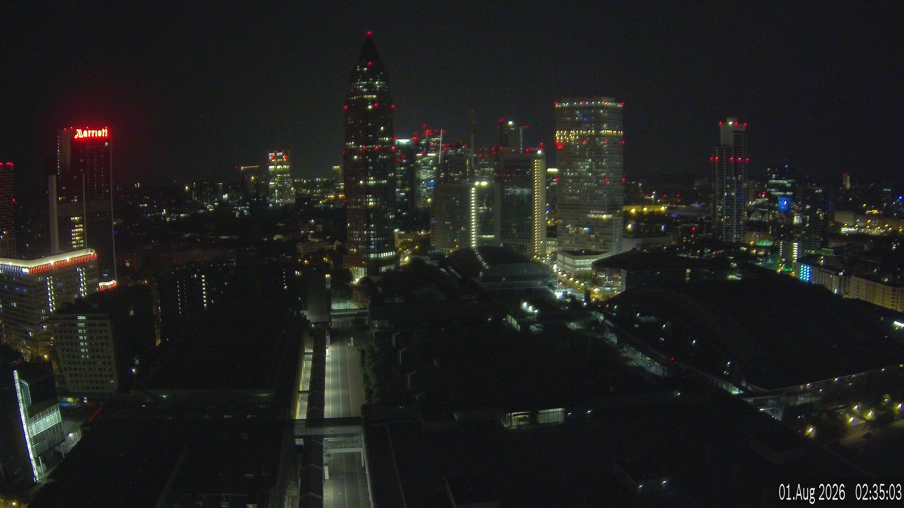 Archiv Foto Webcam Blick von Frankfurter Messe auf die Skyline