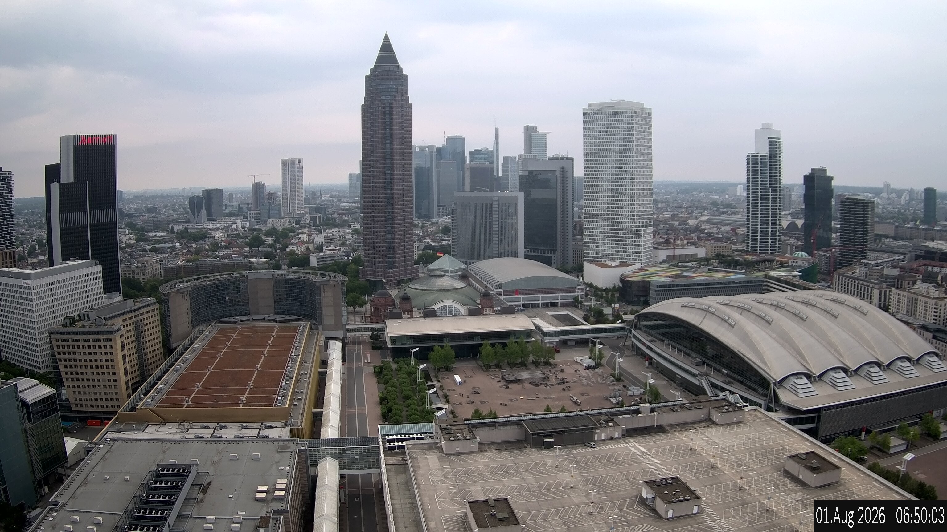 Archiv Foto Webcam Blick von Frankfurter Messe auf die Skyline