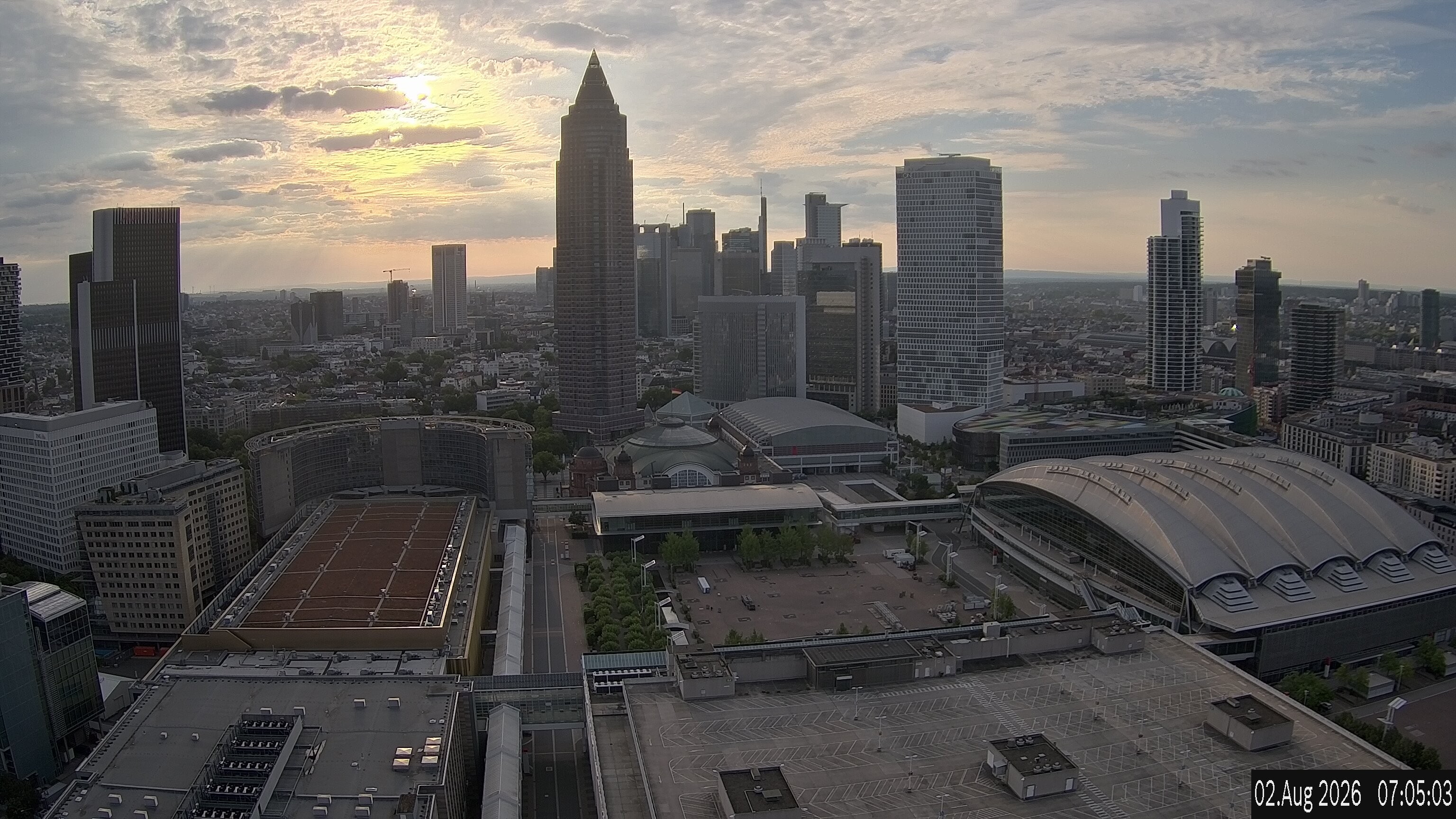 Archiv Foto Webcam Blick von Frankfurter Messe auf die Skyline