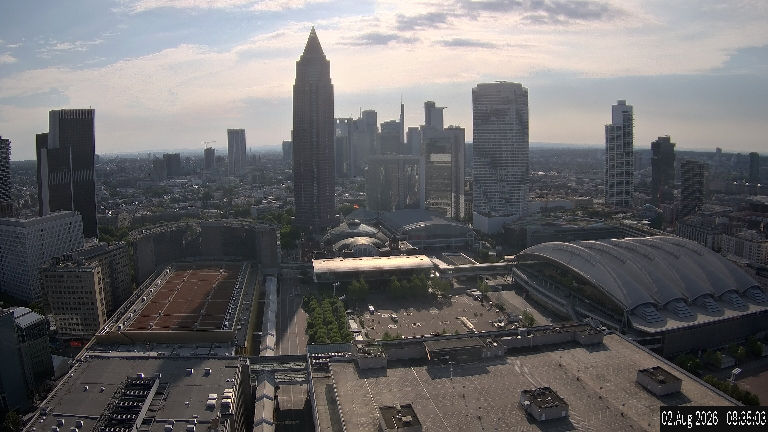 Archiv Foto Webcam Blick von Frankfurter Messe auf die Skyline
