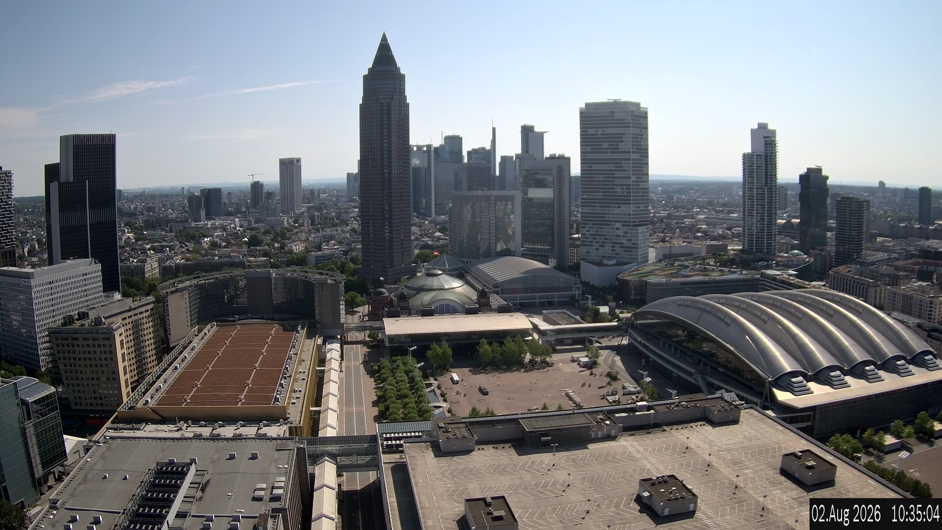 Archiv Foto Webcam Blick von Frankfurter Messe auf die Skyline