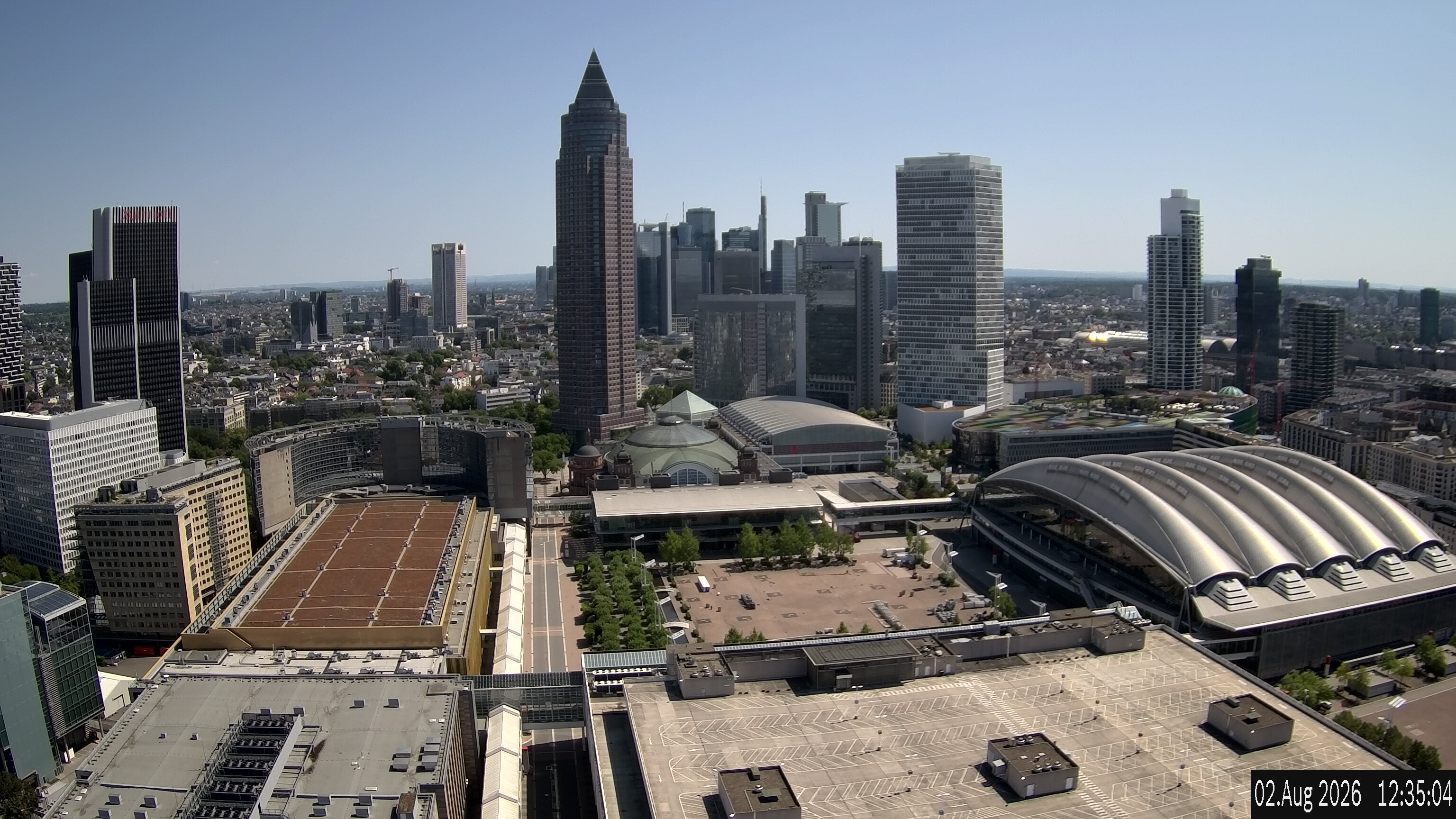 Archiv Foto Webcam Blick von Frankfurter Messe auf die Skyline