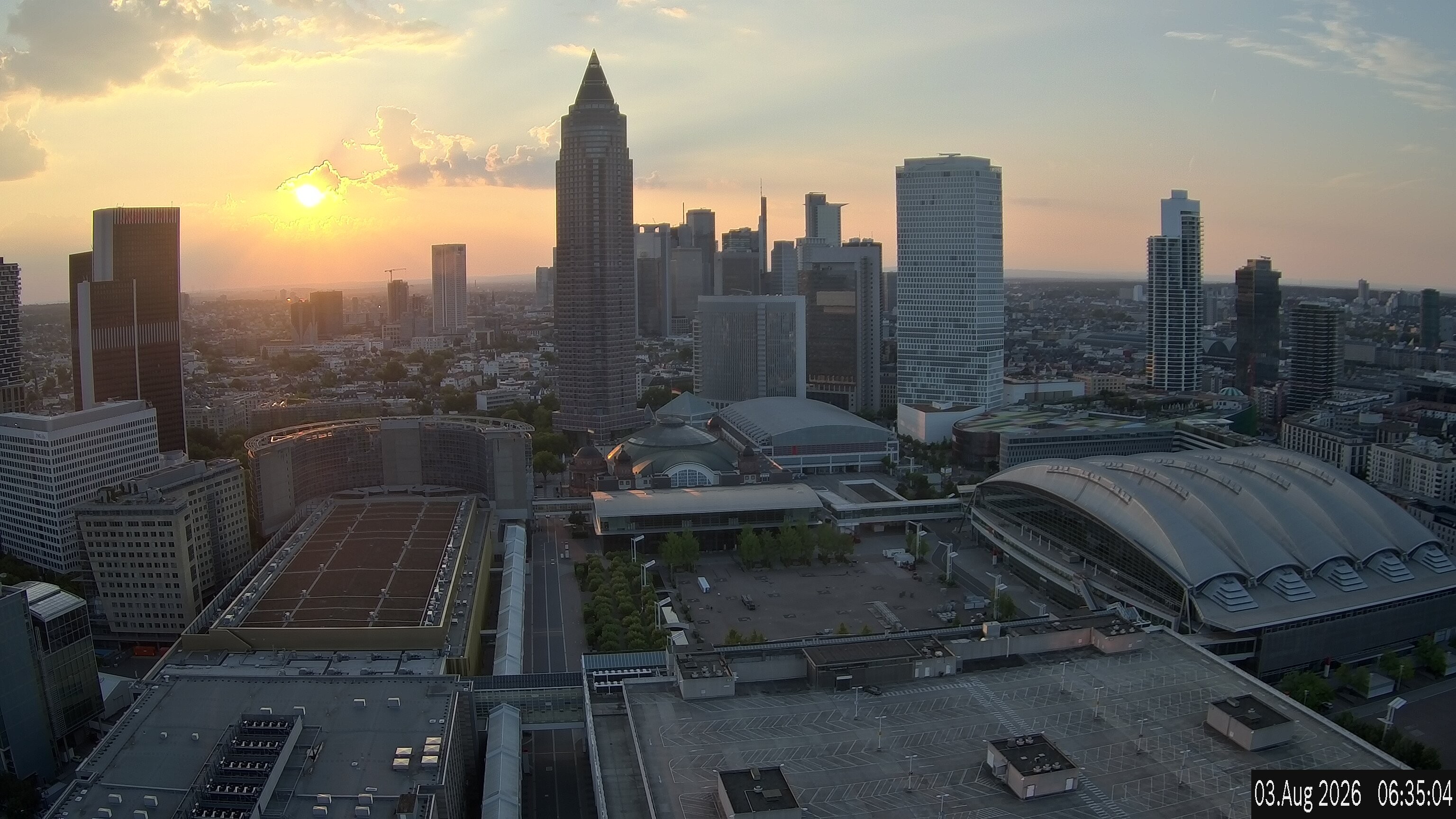 Archiv Foto Webcam Blick von Frankfurter Messe auf die Skyline