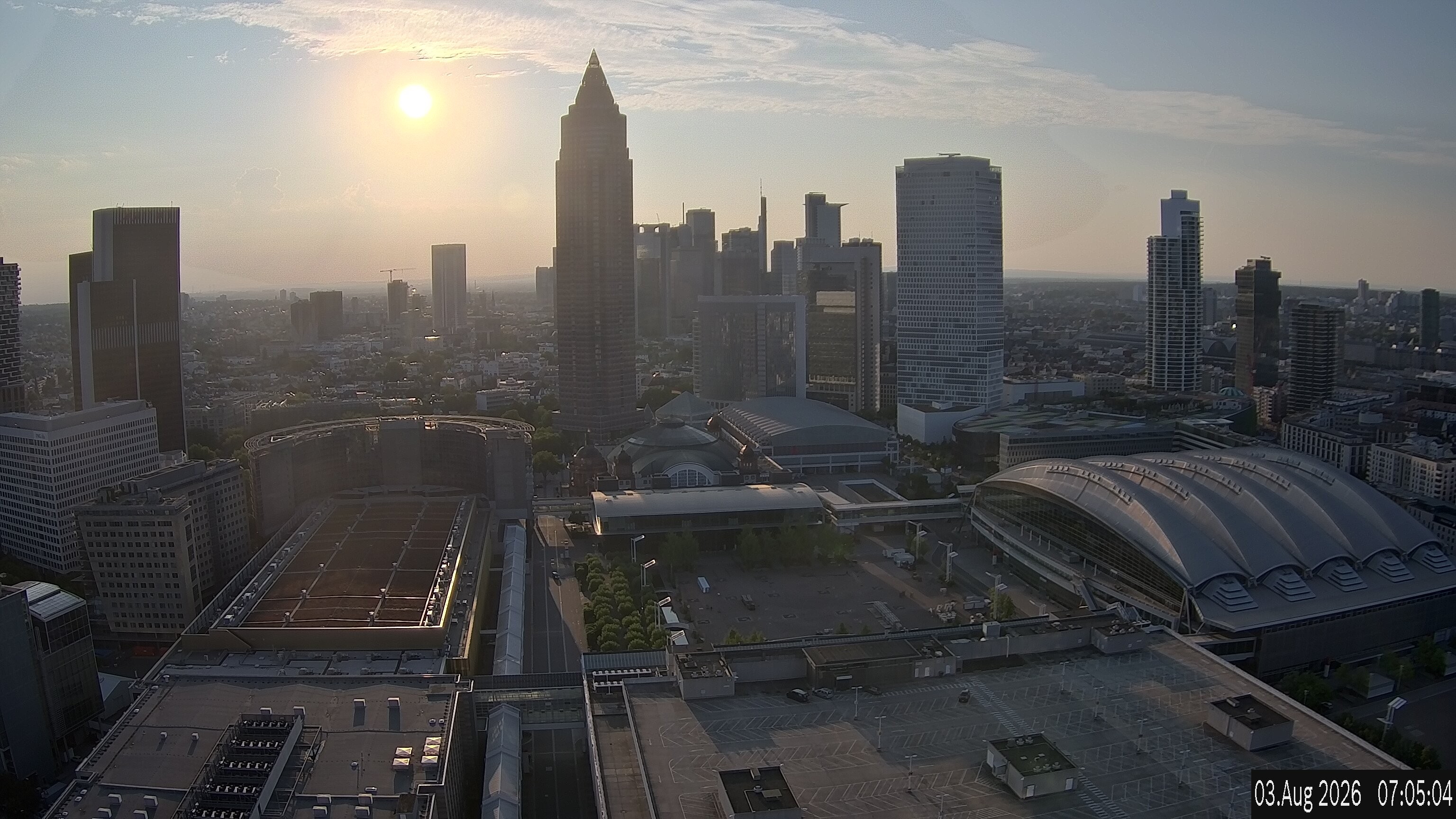 Archiv Foto Webcam Blick von Frankfurter Messe auf die Skyline