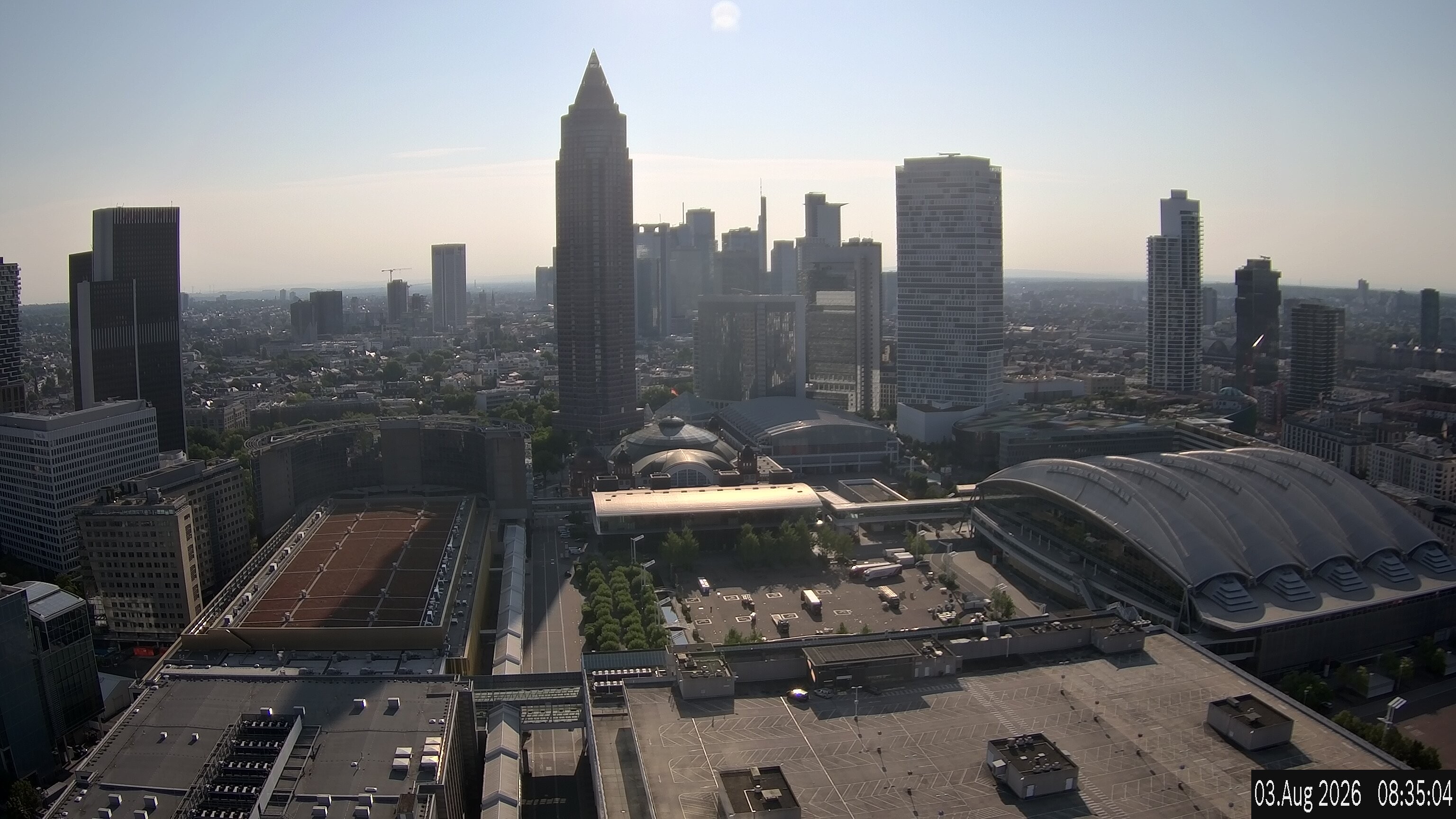 Archiv Foto Webcam Blick von Frankfurter Messe auf die Skyline