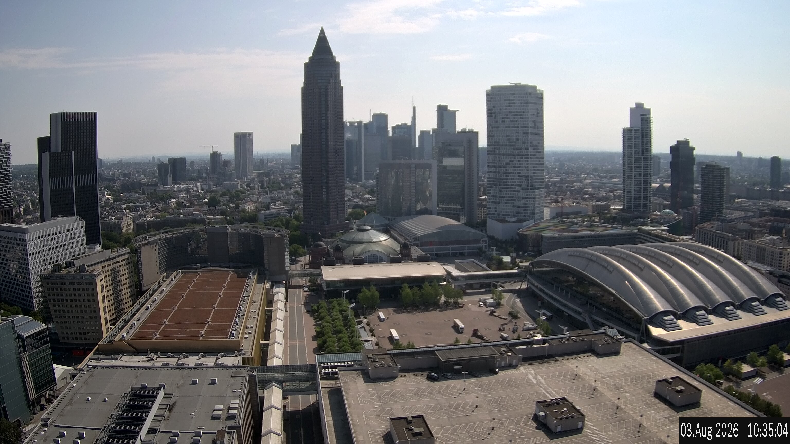 Archiv Foto Webcam Blick von Frankfurter Messe auf die Skyline