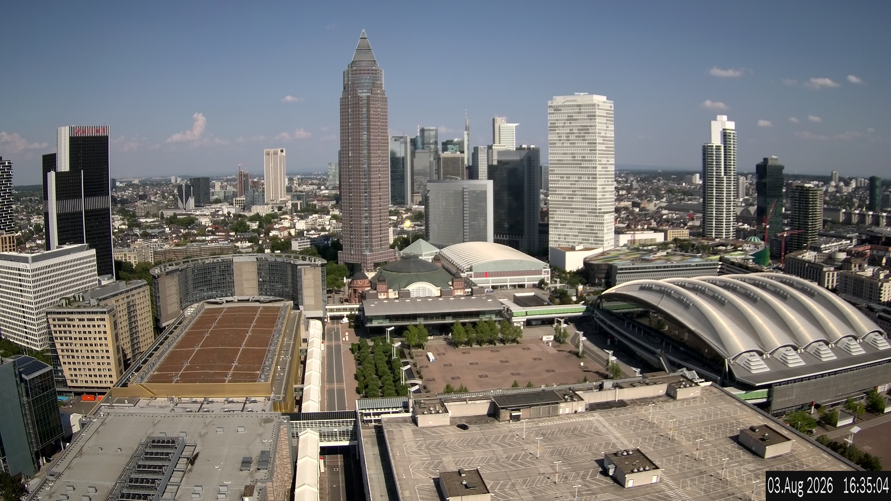 Archiv Foto Webcam Blick von Frankfurter Messe auf die Skyline