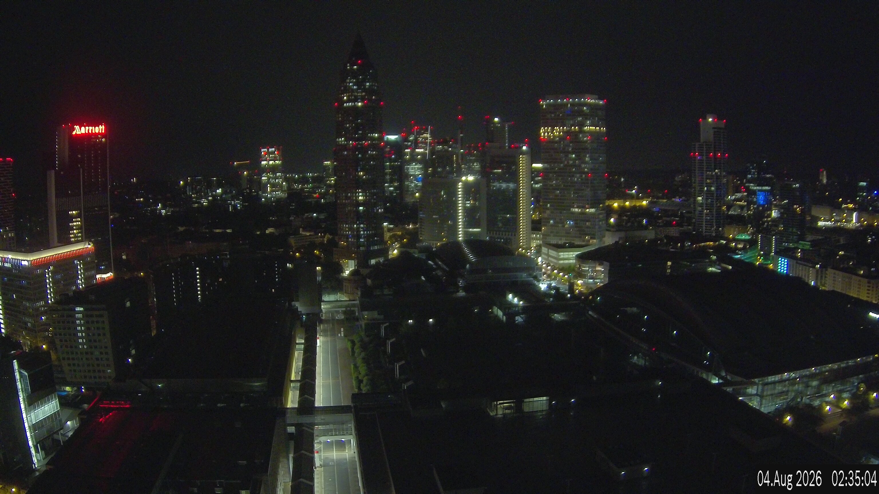 Archiv Foto Webcam Blick von Frankfurter Messe auf die Skyline