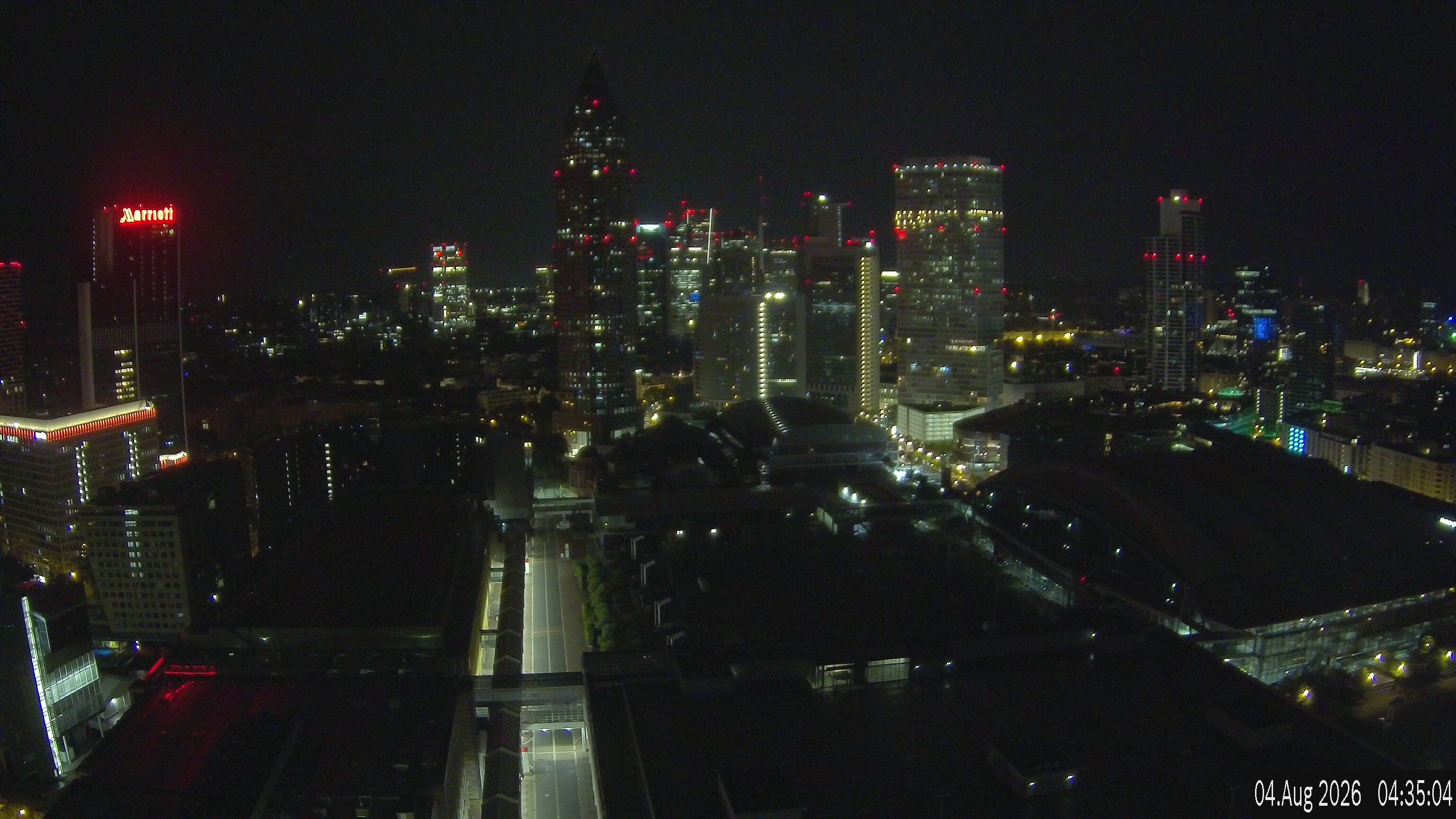 Archiv Foto Webcam Blick von Frankfurter Messe auf die Skyline