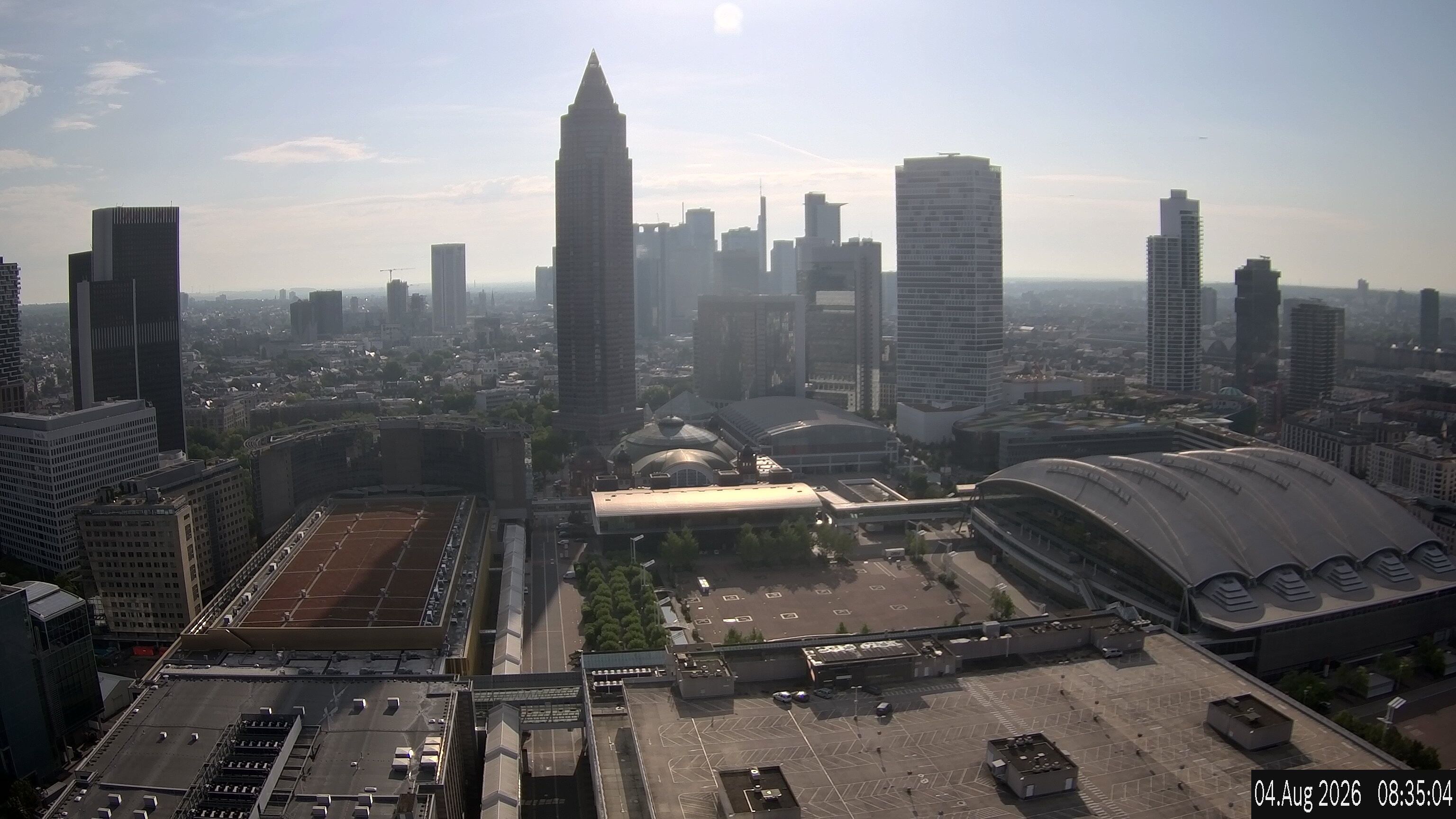 Archiv Foto Webcam Blick von Frankfurter Messe auf die Skyline