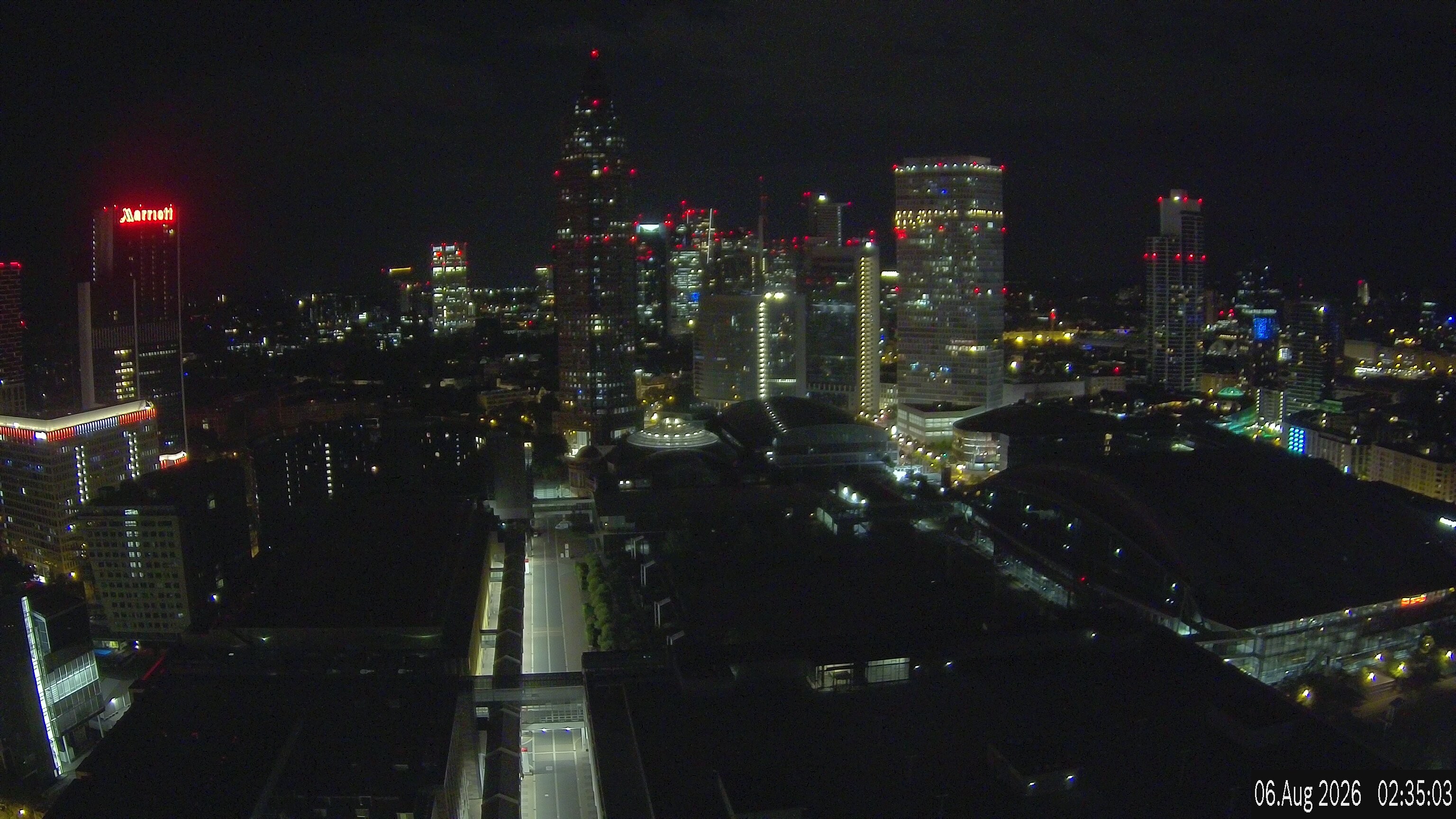 Archiv Foto Webcam Blick von Frankfurter Messe auf die Skyline