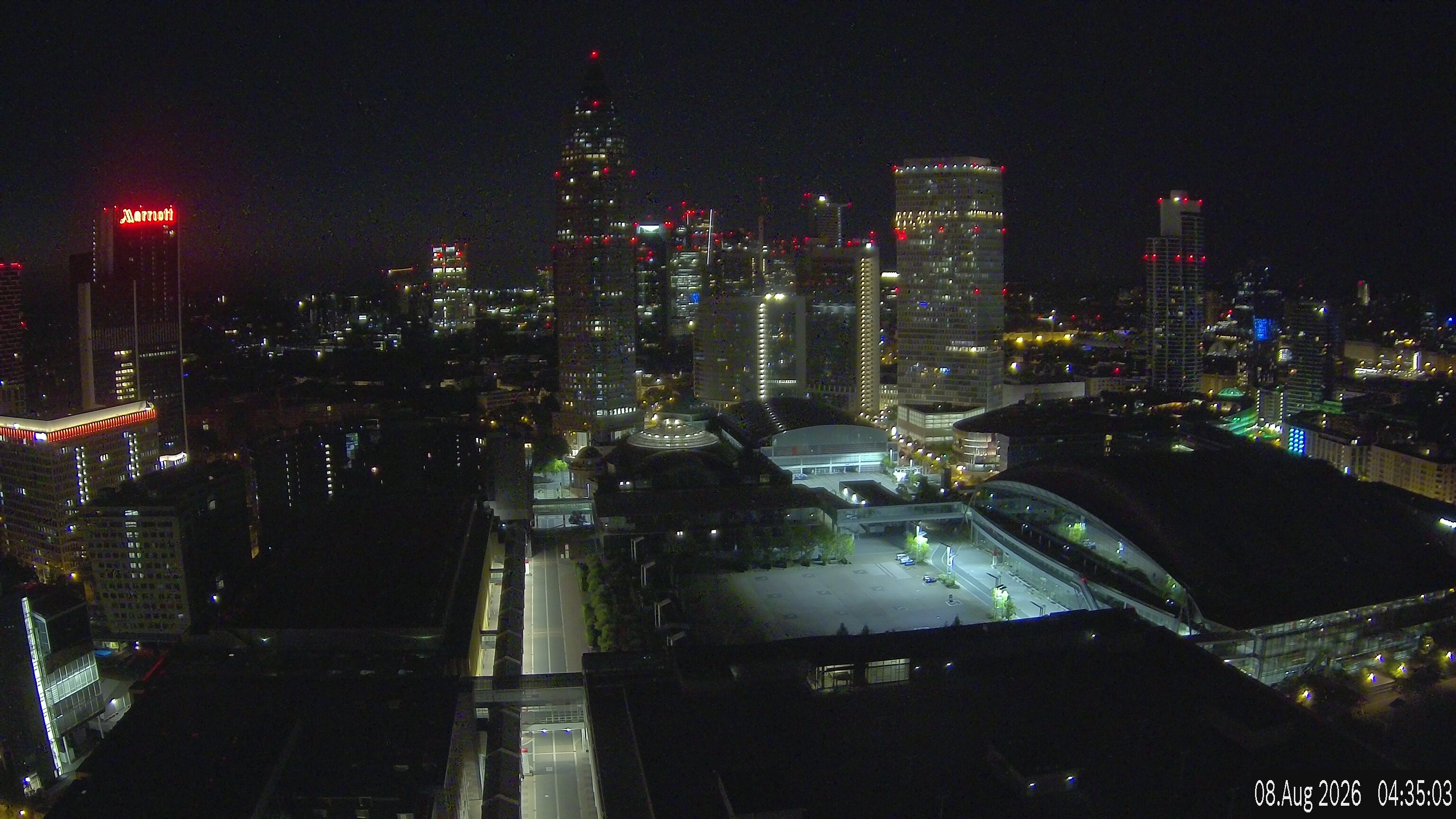 Archiv Foto Webcam Blick von Frankfurter Messe auf die Skyline