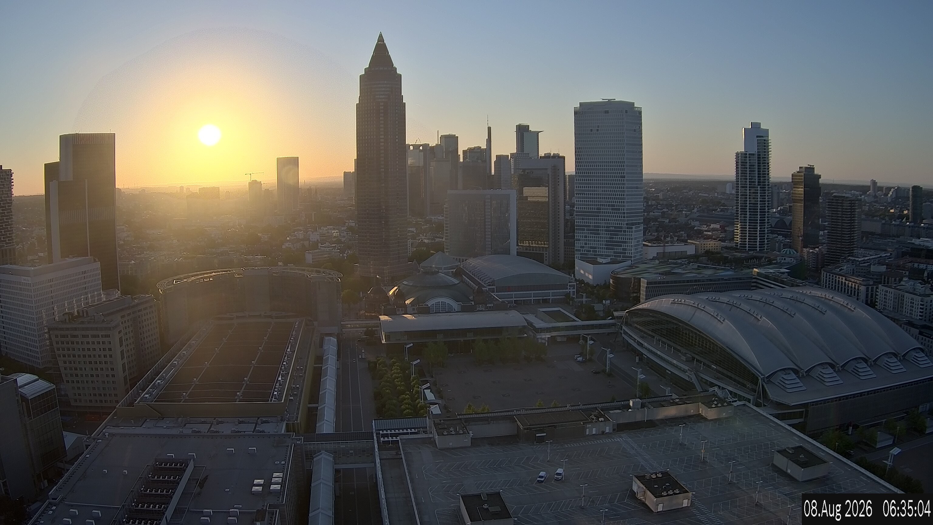 Archiv Foto Webcam Blick von Frankfurter Messe auf die Skyline