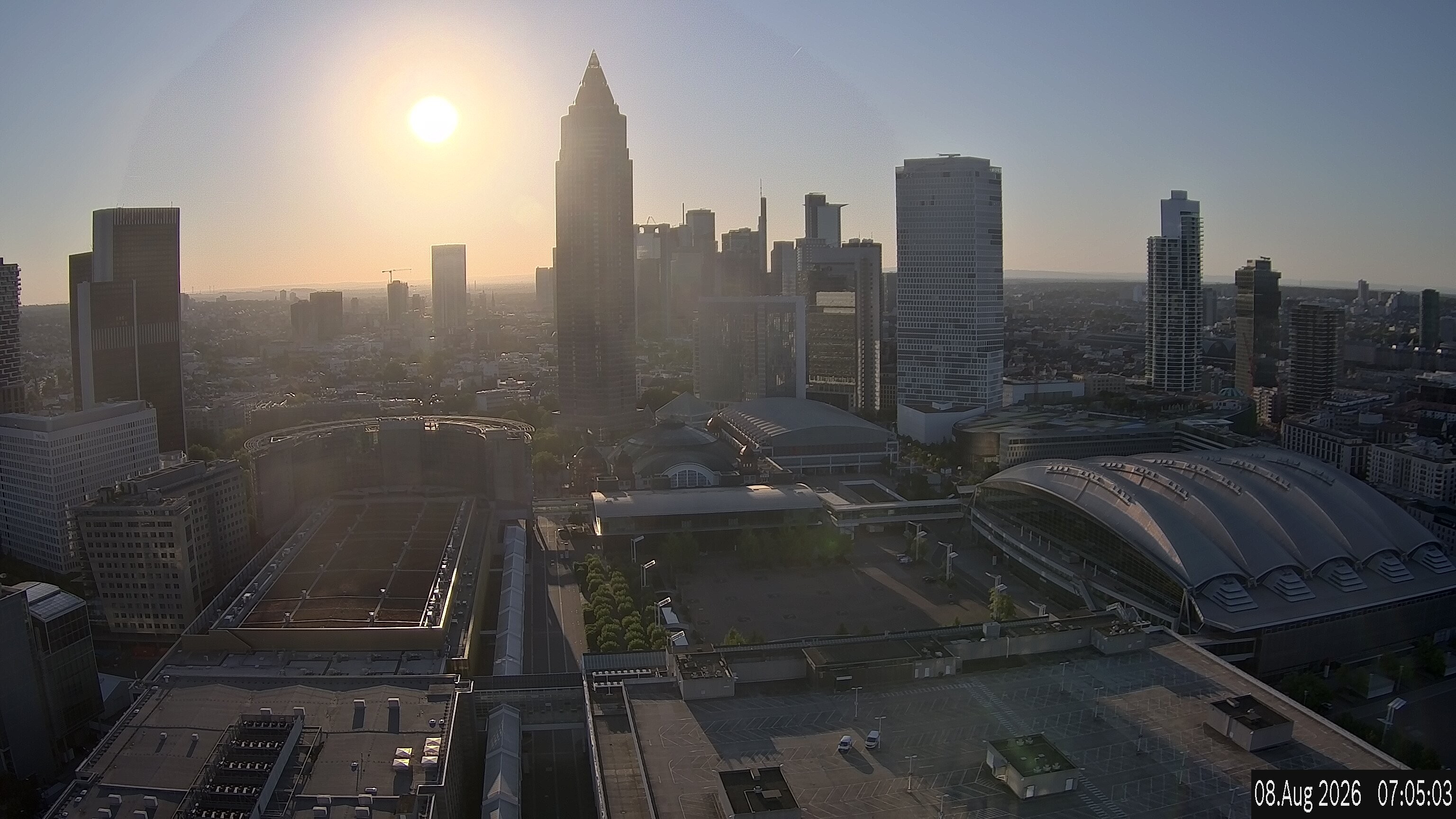 Archiv Foto Webcam Blick von Frankfurter Messe auf die Skyline