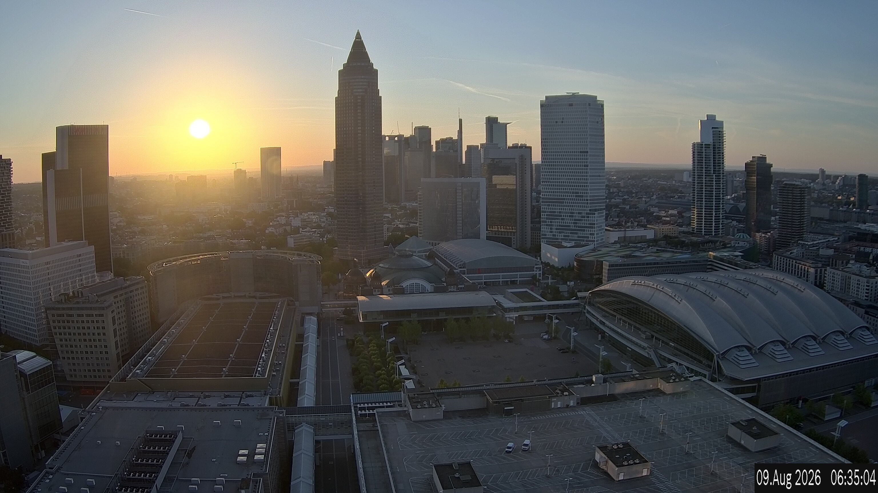 Archiv Foto Webcam Blick von Frankfurter Messe auf die Skyline