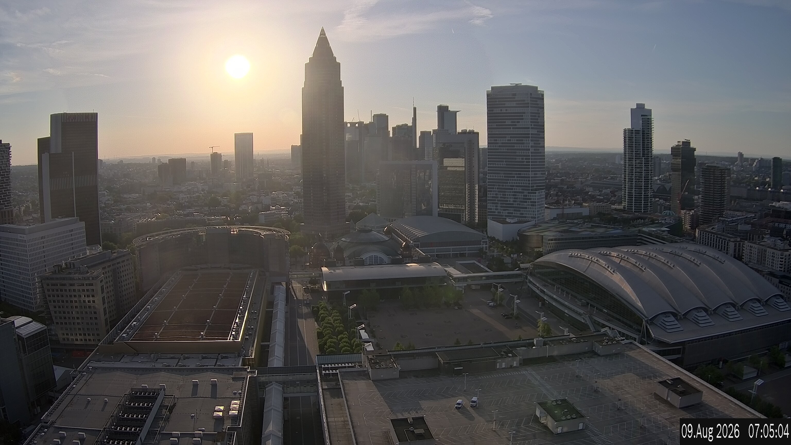 Archiv Foto Webcam Blick von Frankfurter Messe auf die Skyline