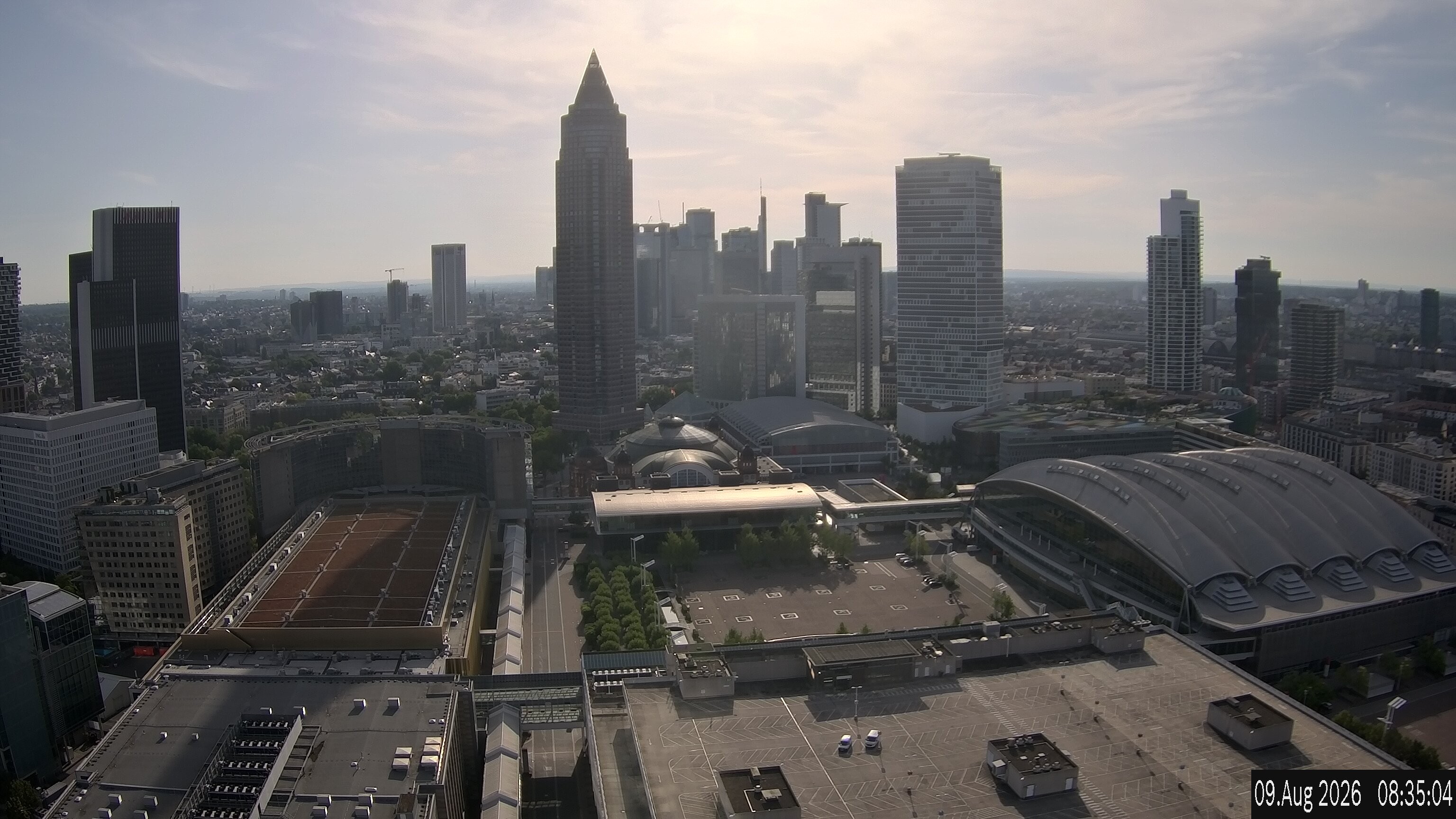 Archiv Foto Webcam Blick von Frankfurter Messe auf die Skyline