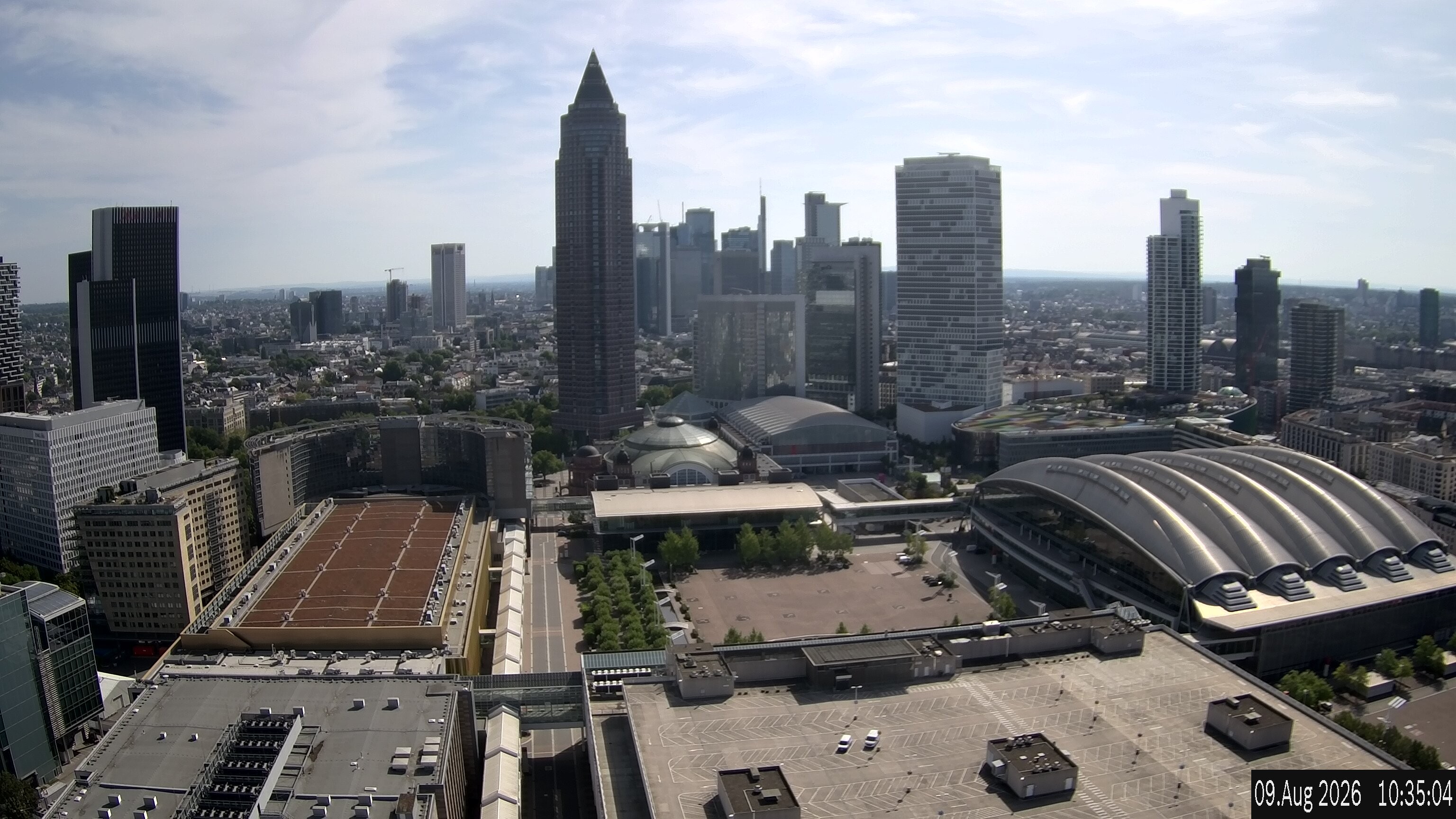 Archiv Foto Webcam Blick von Frankfurter Messe auf die Skyline