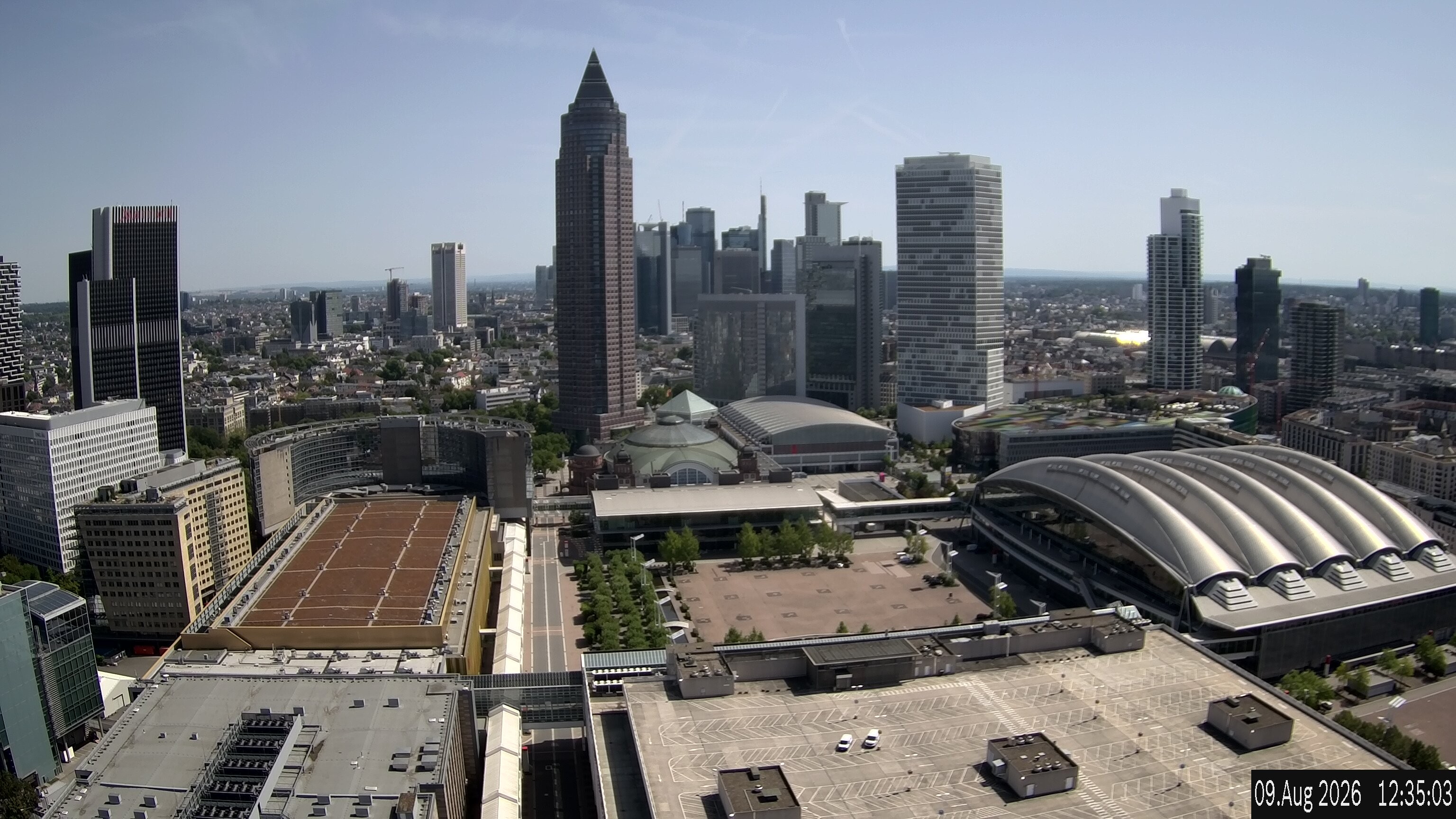 Archiv Foto Webcam Blick von Frankfurter Messe auf die Skyline