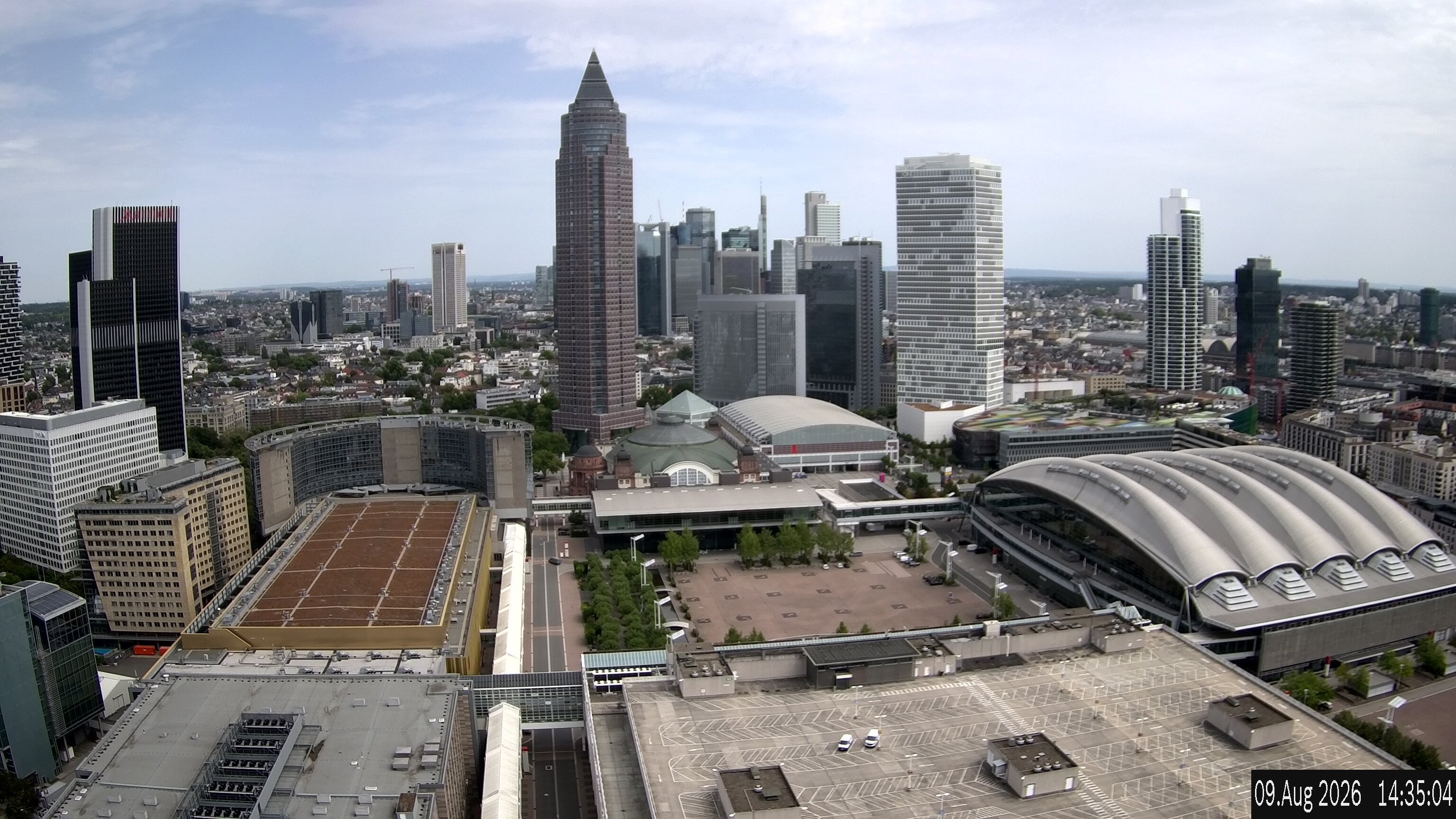 Archiv Foto Webcam Blick von Frankfurter Messe auf die Skyline