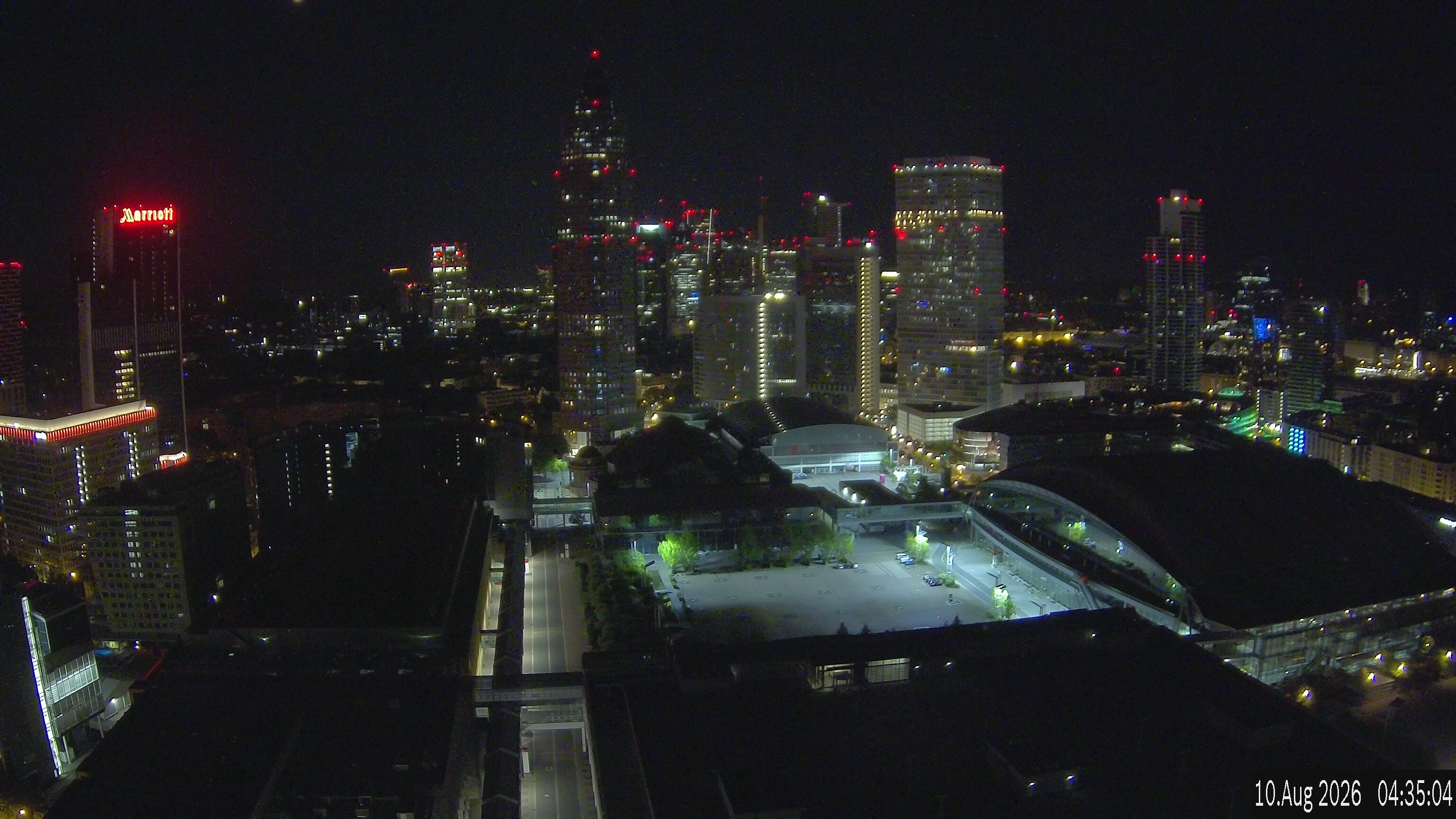 Archiv Foto Webcam Blick von Frankfurter Messe auf die Skyline