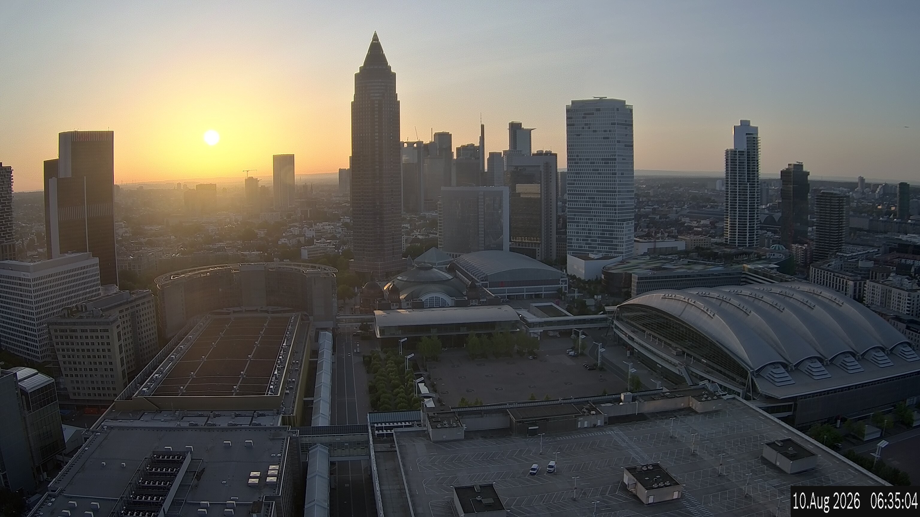 Archiv Foto Webcam Blick von Frankfurter Messe auf die Skyline