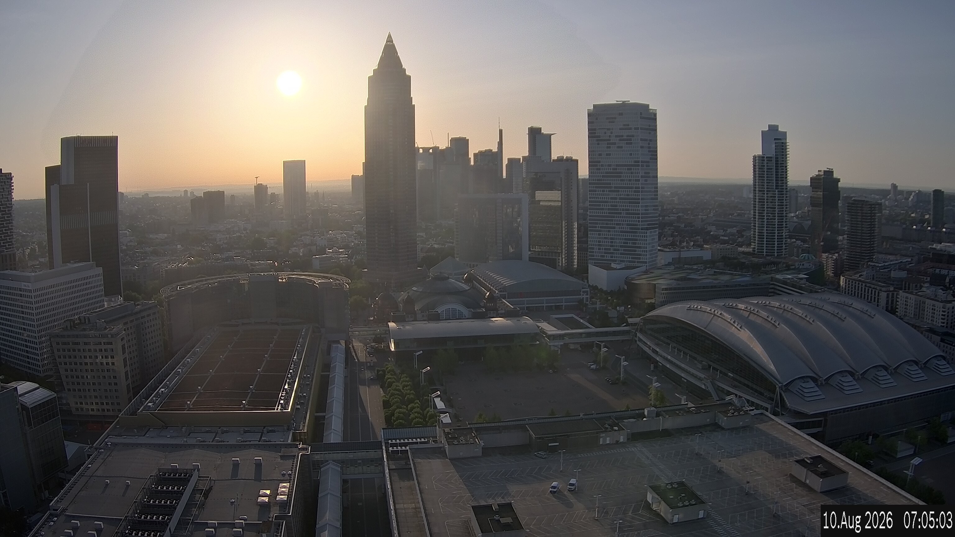 Archiv Foto Webcam Blick von Frankfurter Messe auf die Skyline