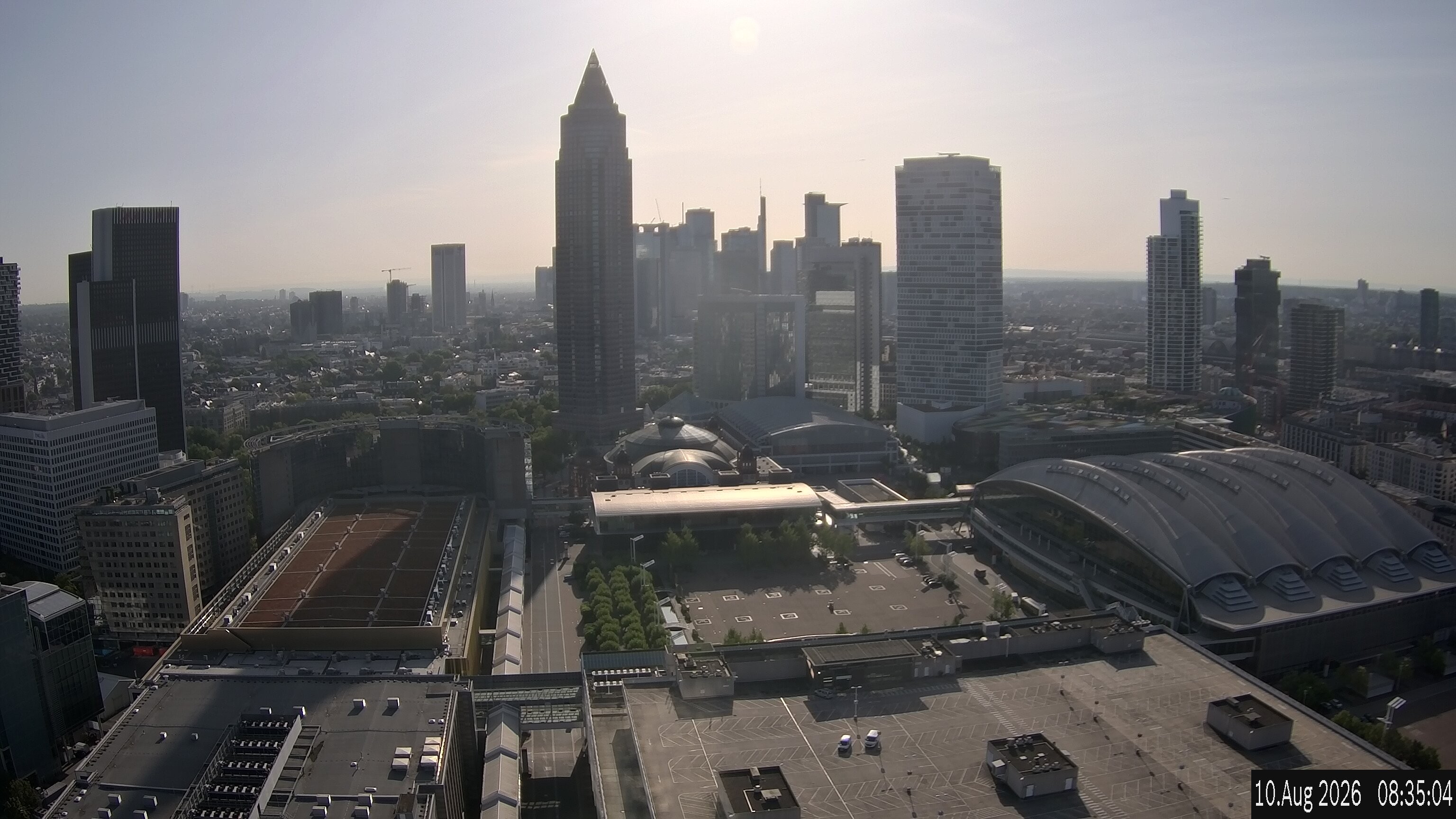Archiv Foto Webcam Blick von Frankfurter Messe auf die Skyline