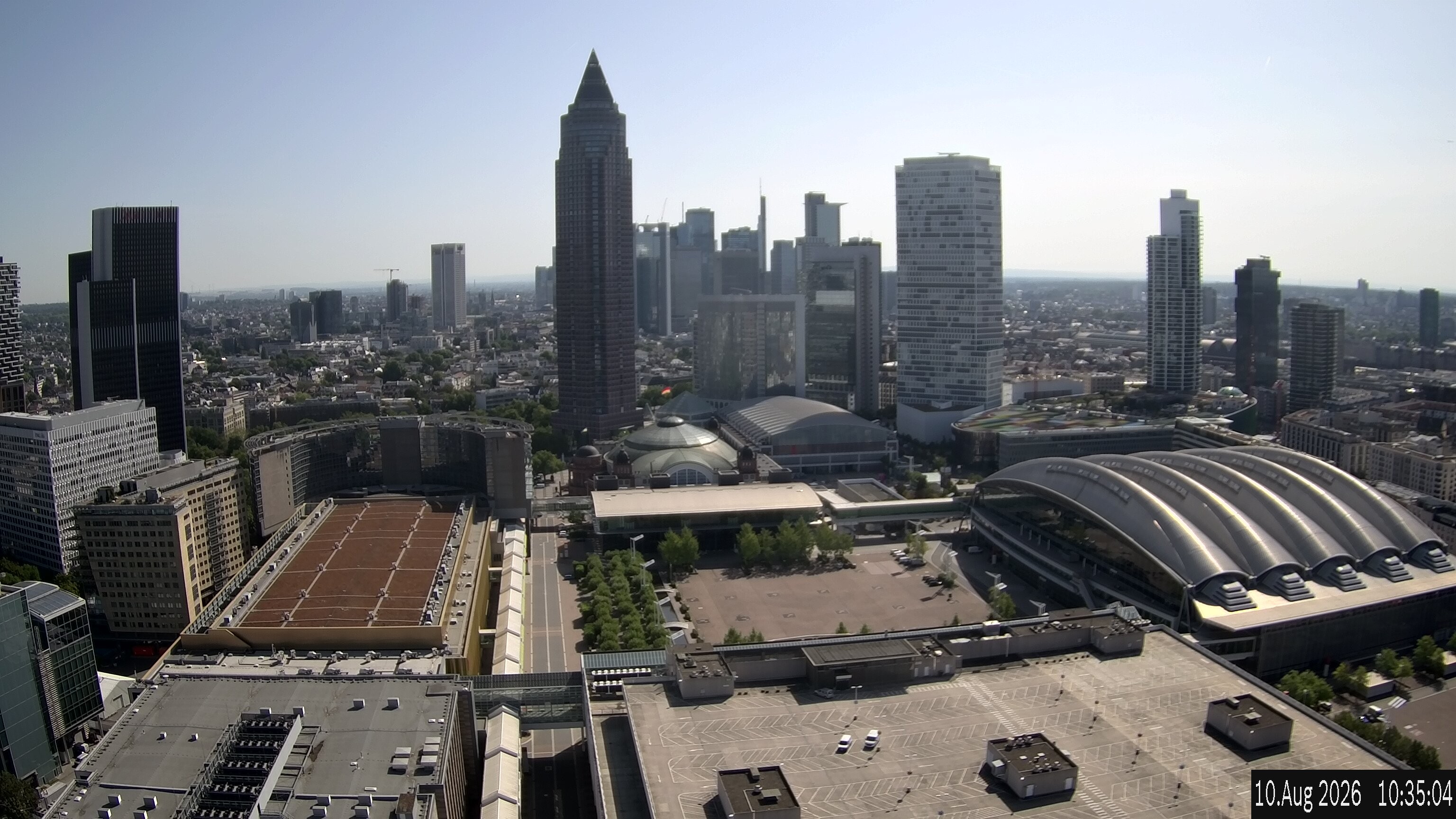 Archiv Foto Webcam Blick von Frankfurter Messe auf die Skyline