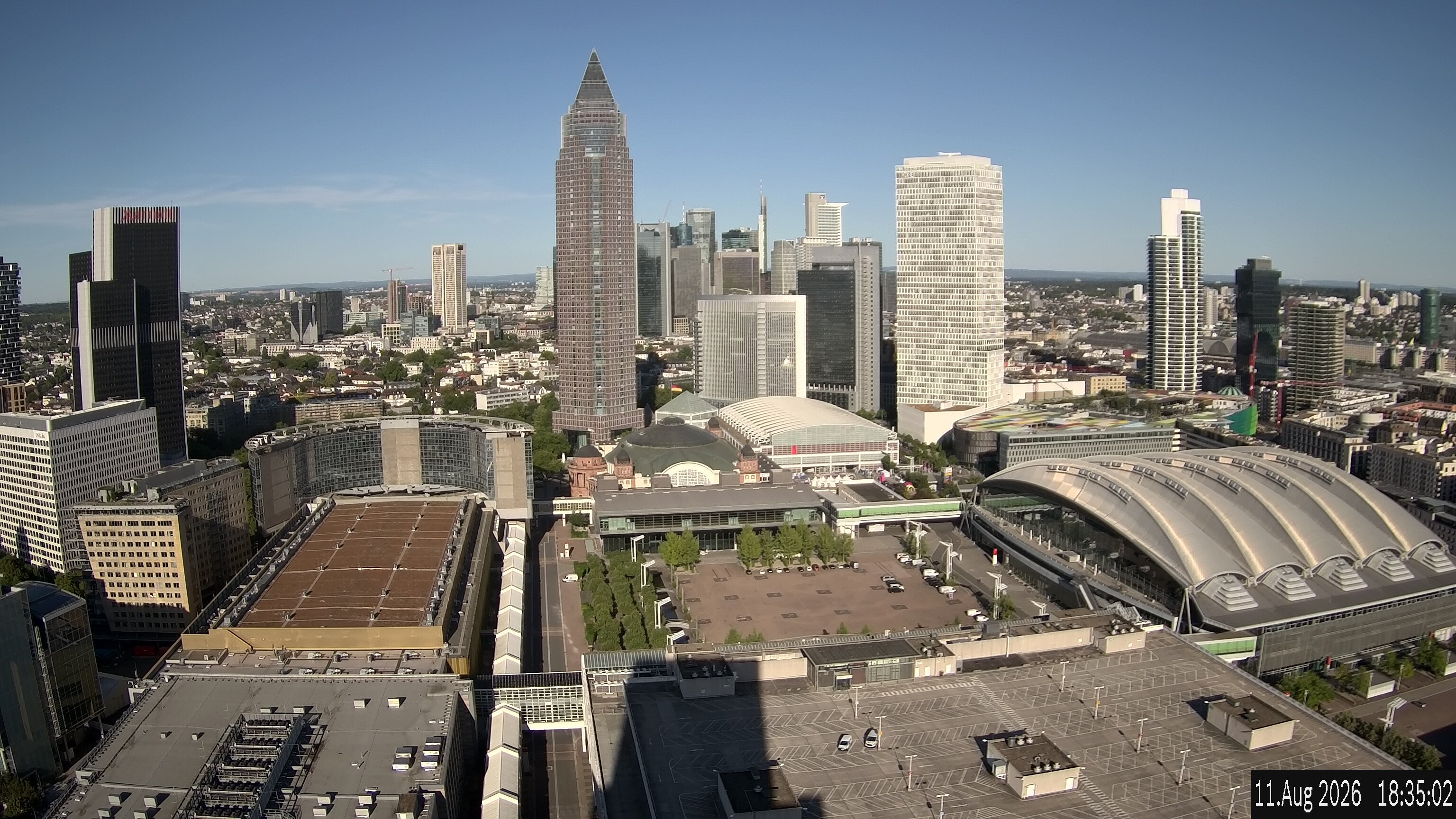 Archived image Webcam Frankfurt: View at the Skyline