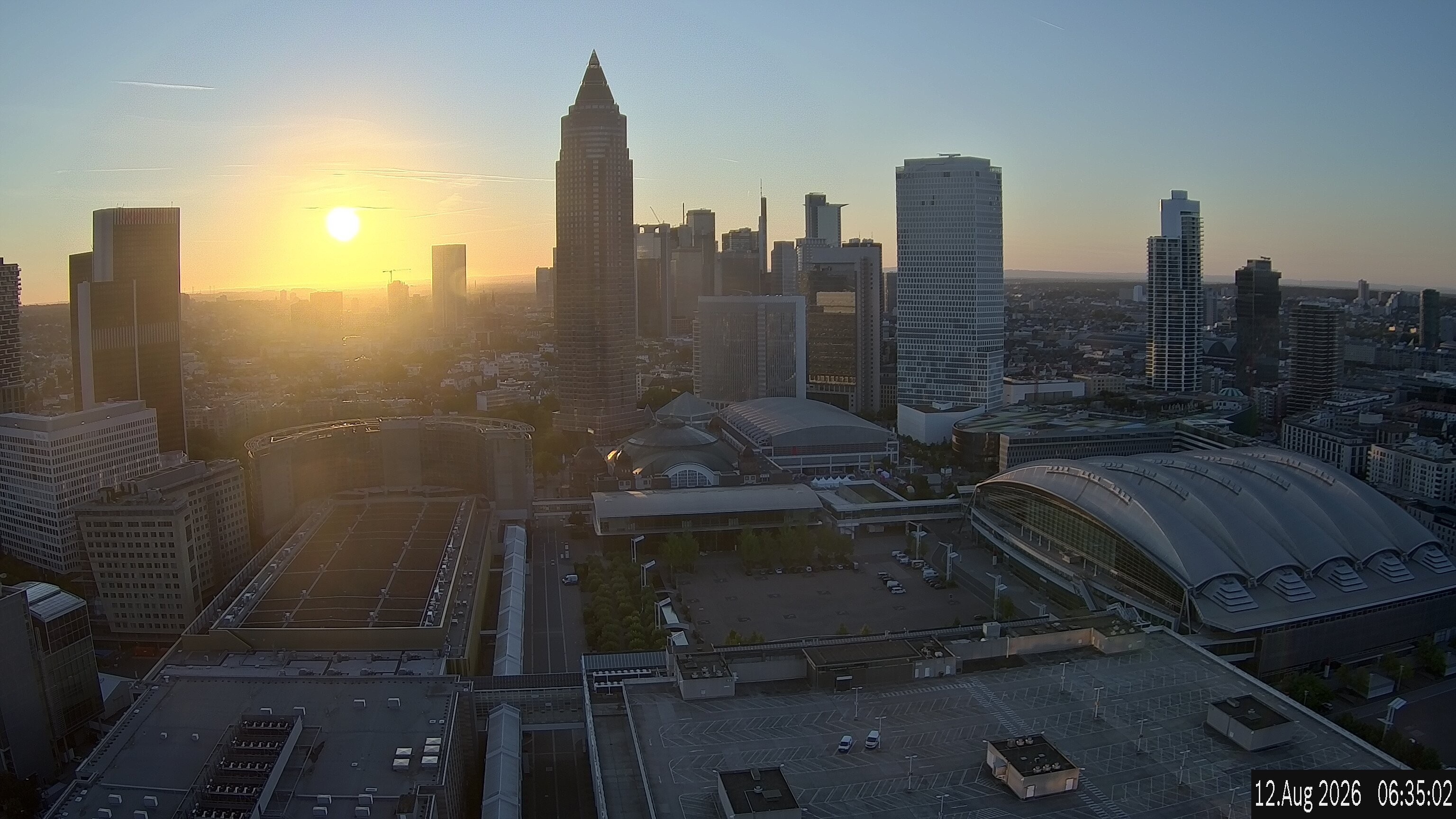 Archiv Foto Webcam Blick von Frankfurter Messe auf die Skyline