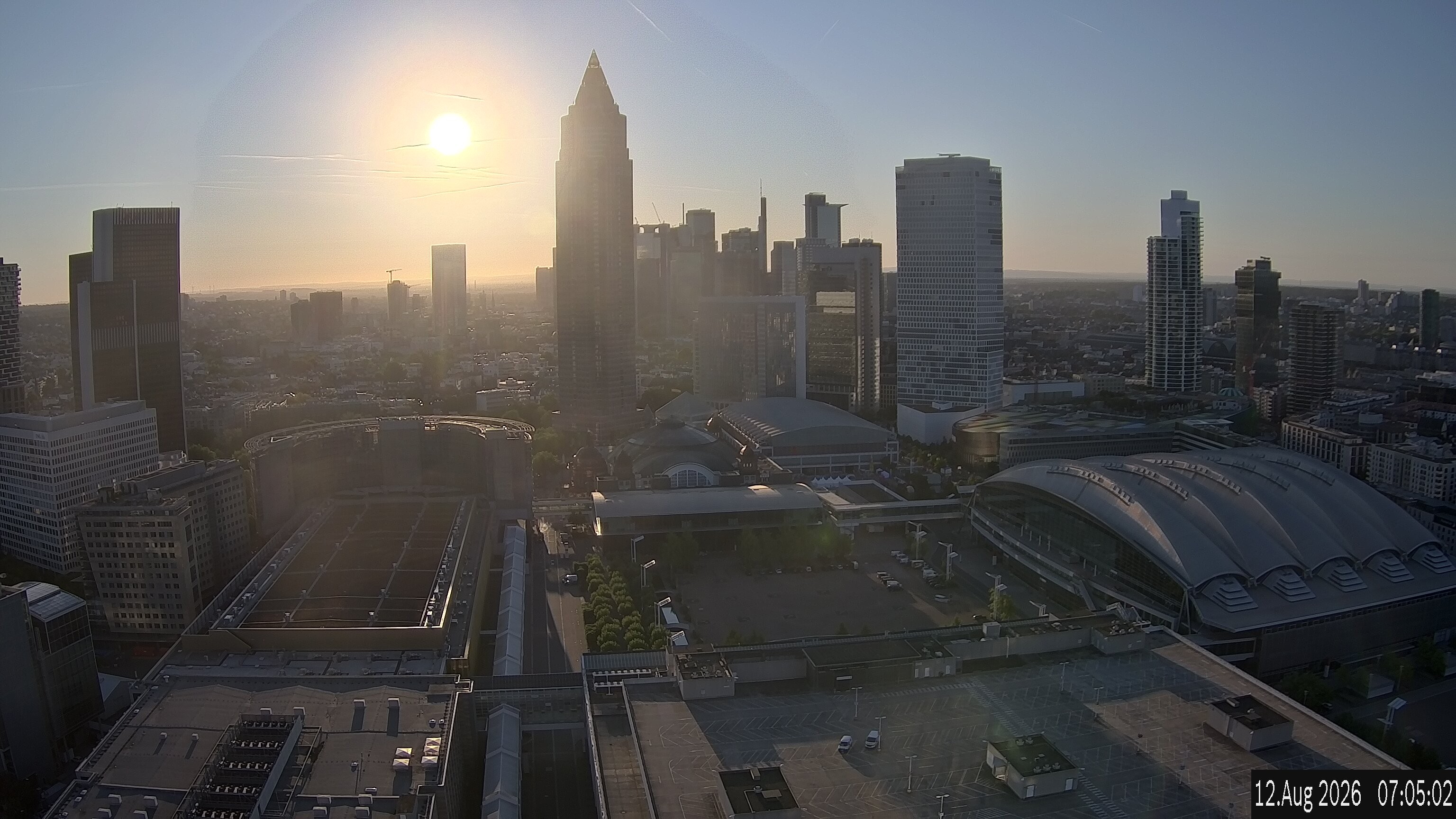 Archiv Foto Webcam Blick von Frankfurter Messe auf die Skyline