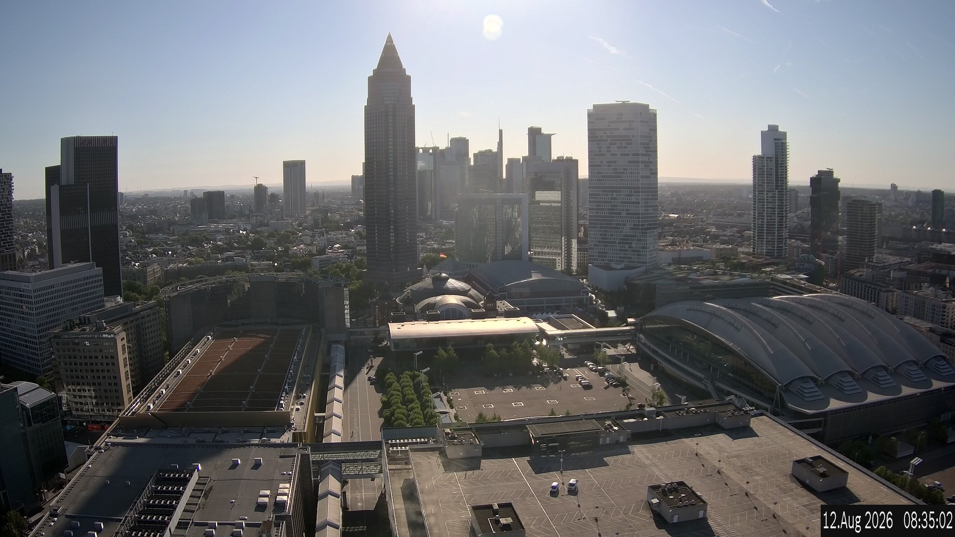 Archiv Foto Webcam Blick von Frankfurter Messe auf die Skyline