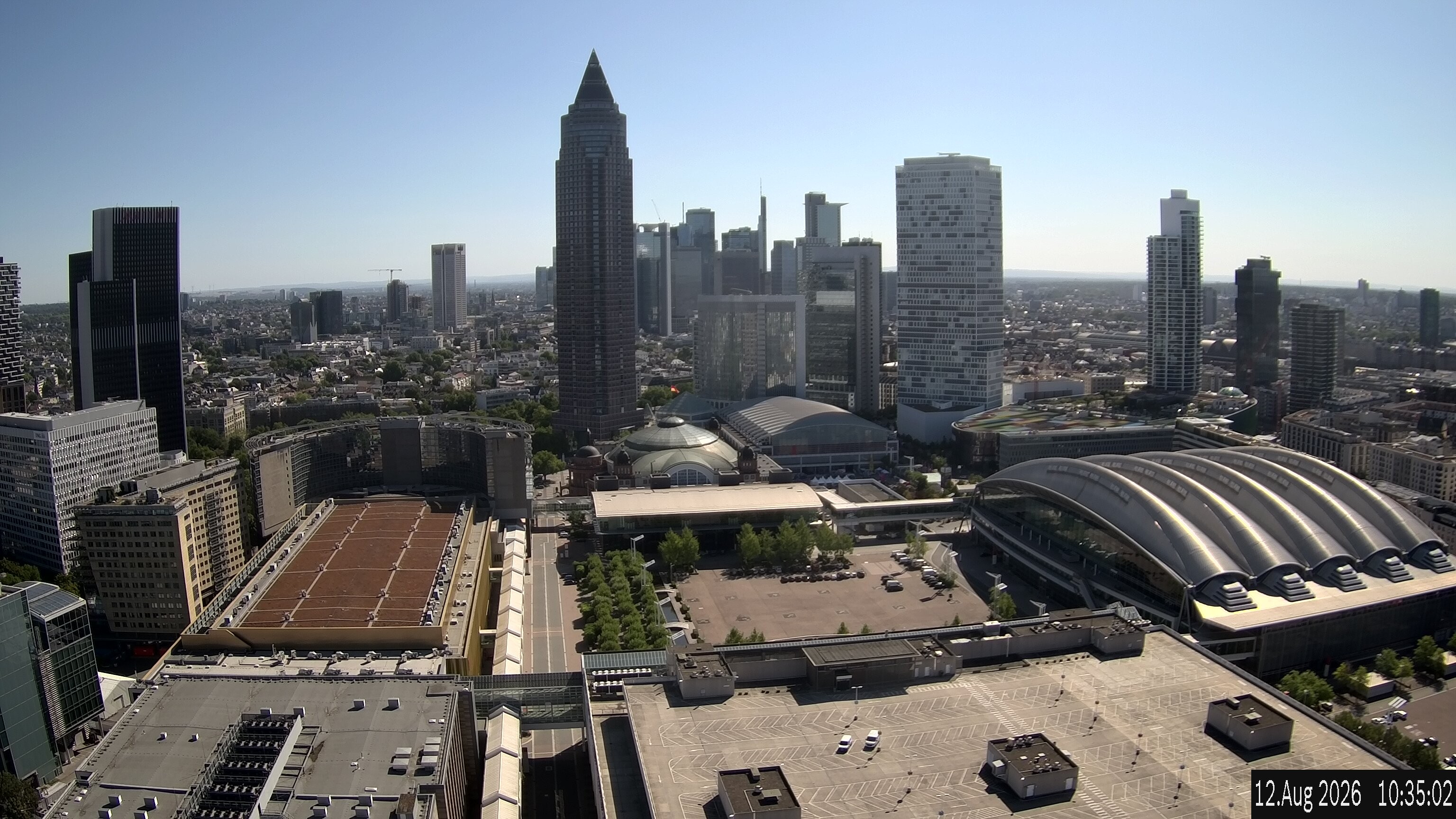 Archiv Foto Webcam Blick von Frankfurter Messe auf die Skyline