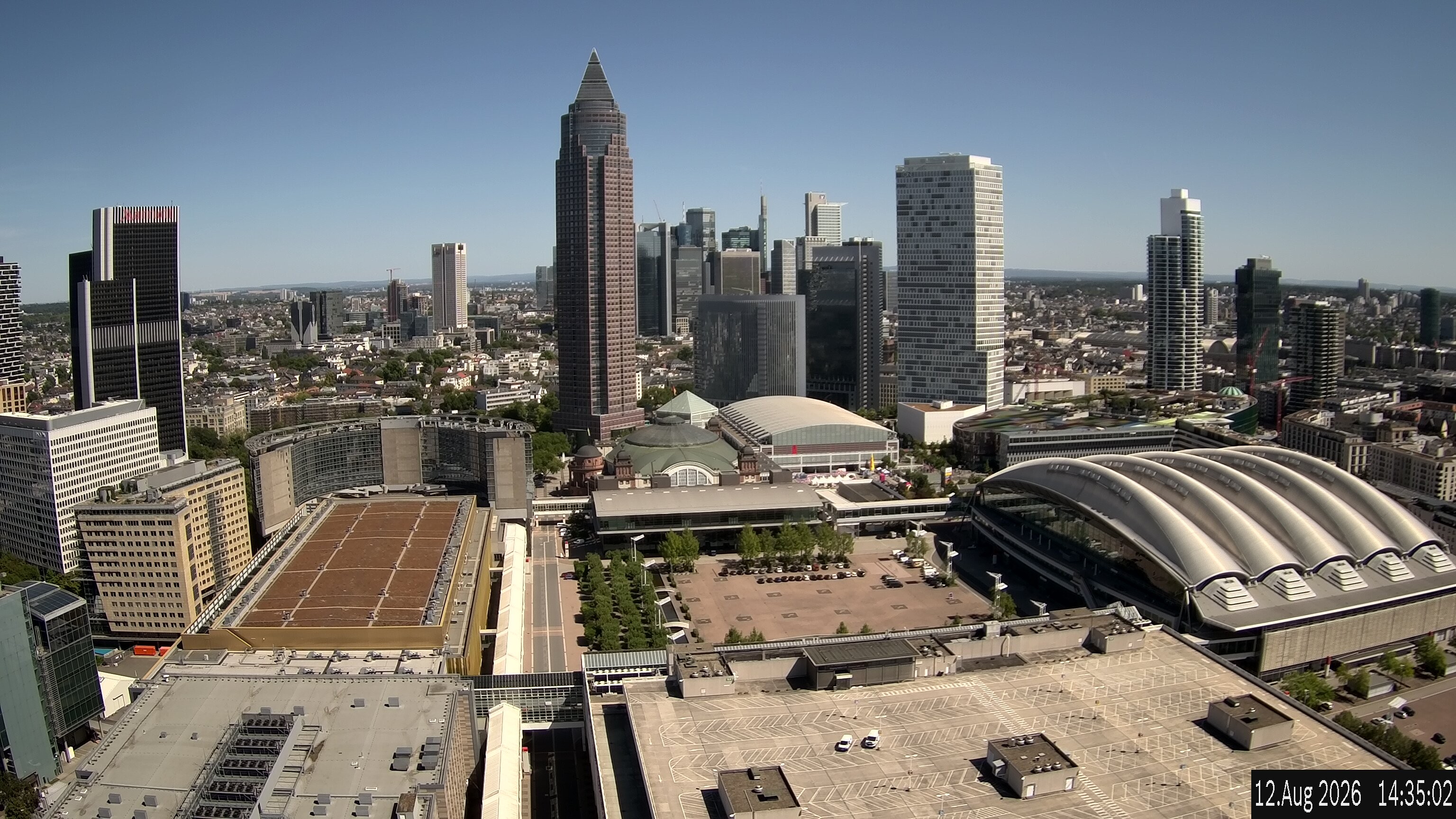 Archiv Foto Webcam Blick von Frankfurter Messe auf die Skyline