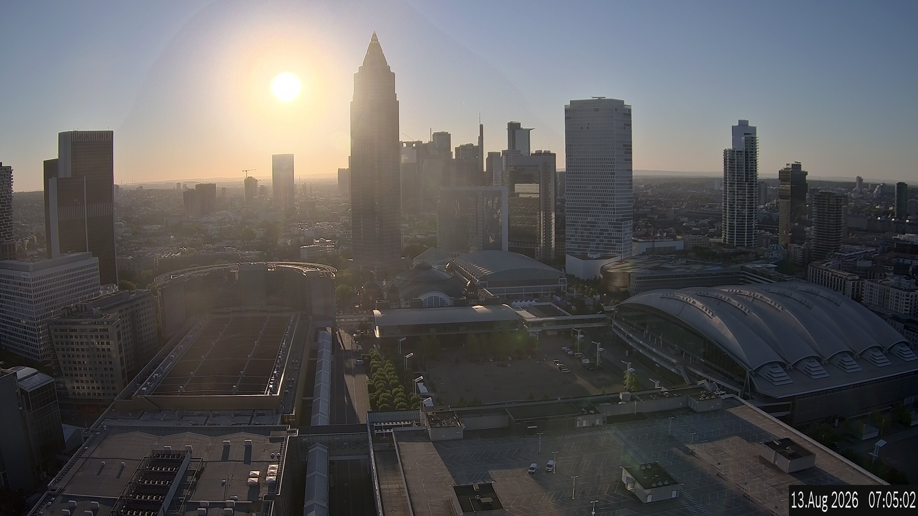 Archiv Foto Webcam Blick von Frankfurter Messe auf die Skyline
