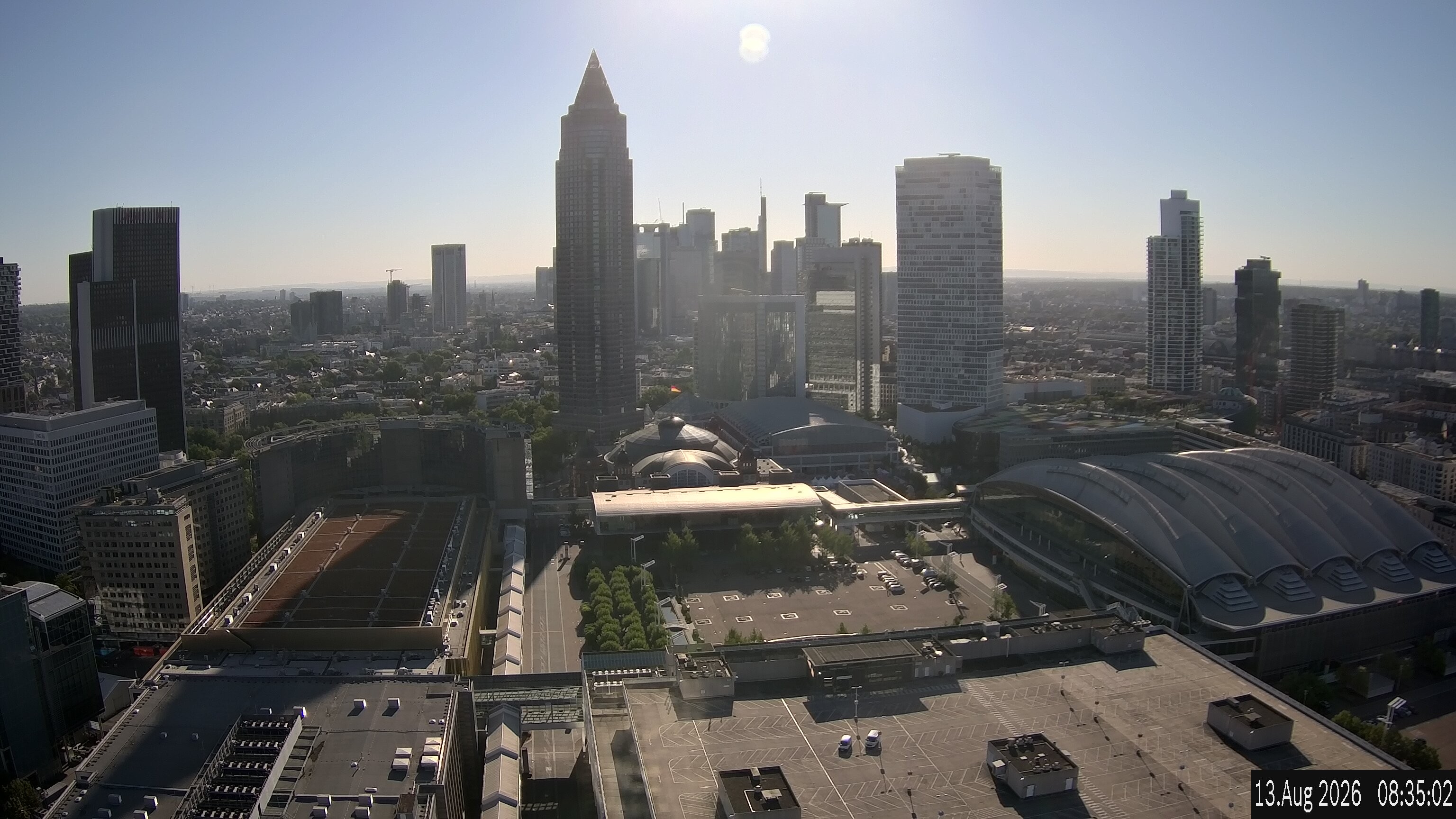 Archiv Foto Webcam Blick von Frankfurter Messe auf die Skyline