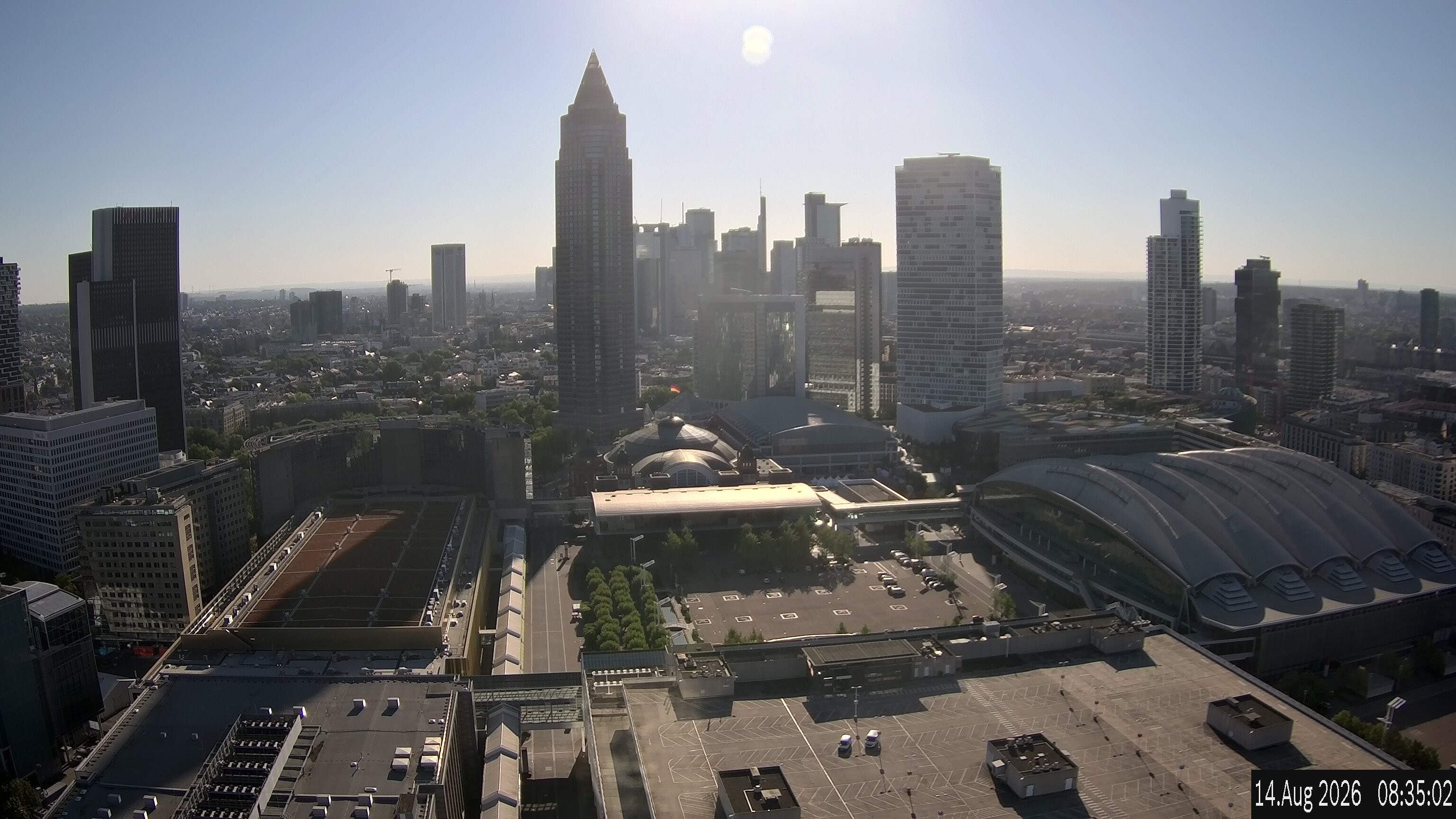 Archiv Foto Webcam Blick von Frankfurter Messe auf die Skyline