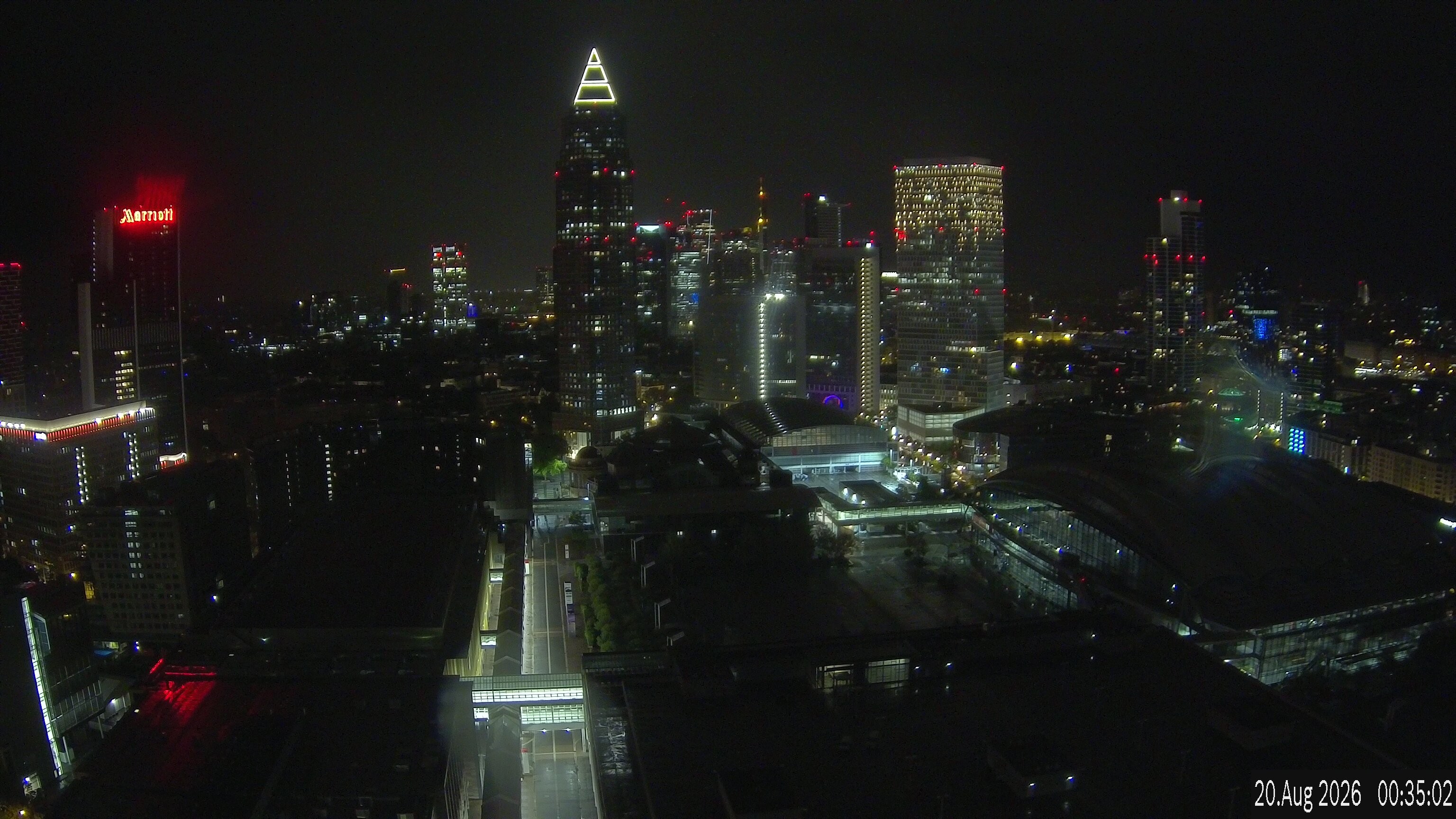 Archiv Foto Webcam Blick von Frankfurter Messe auf die Skyline