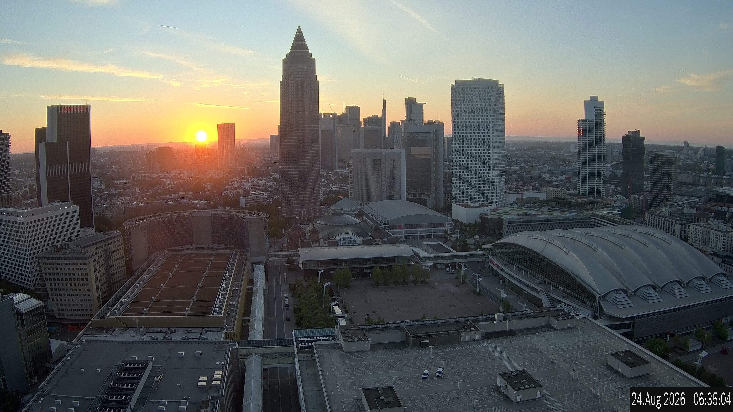 Archiv Foto Webcam Blick von Frankfurter Messe auf die Skyline