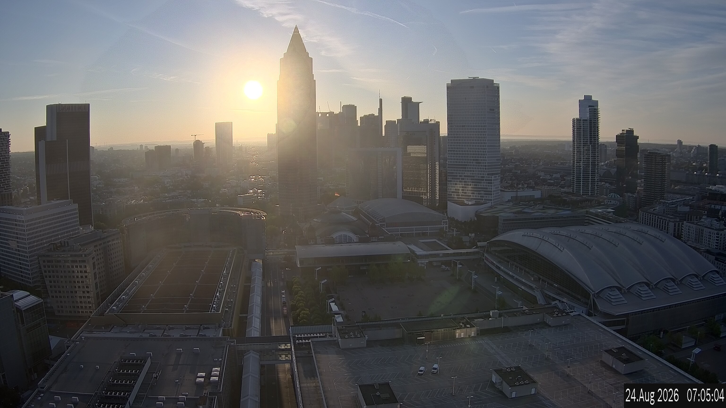 Archiv Foto Webcam Blick von Frankfurter Messe auf die Skyline