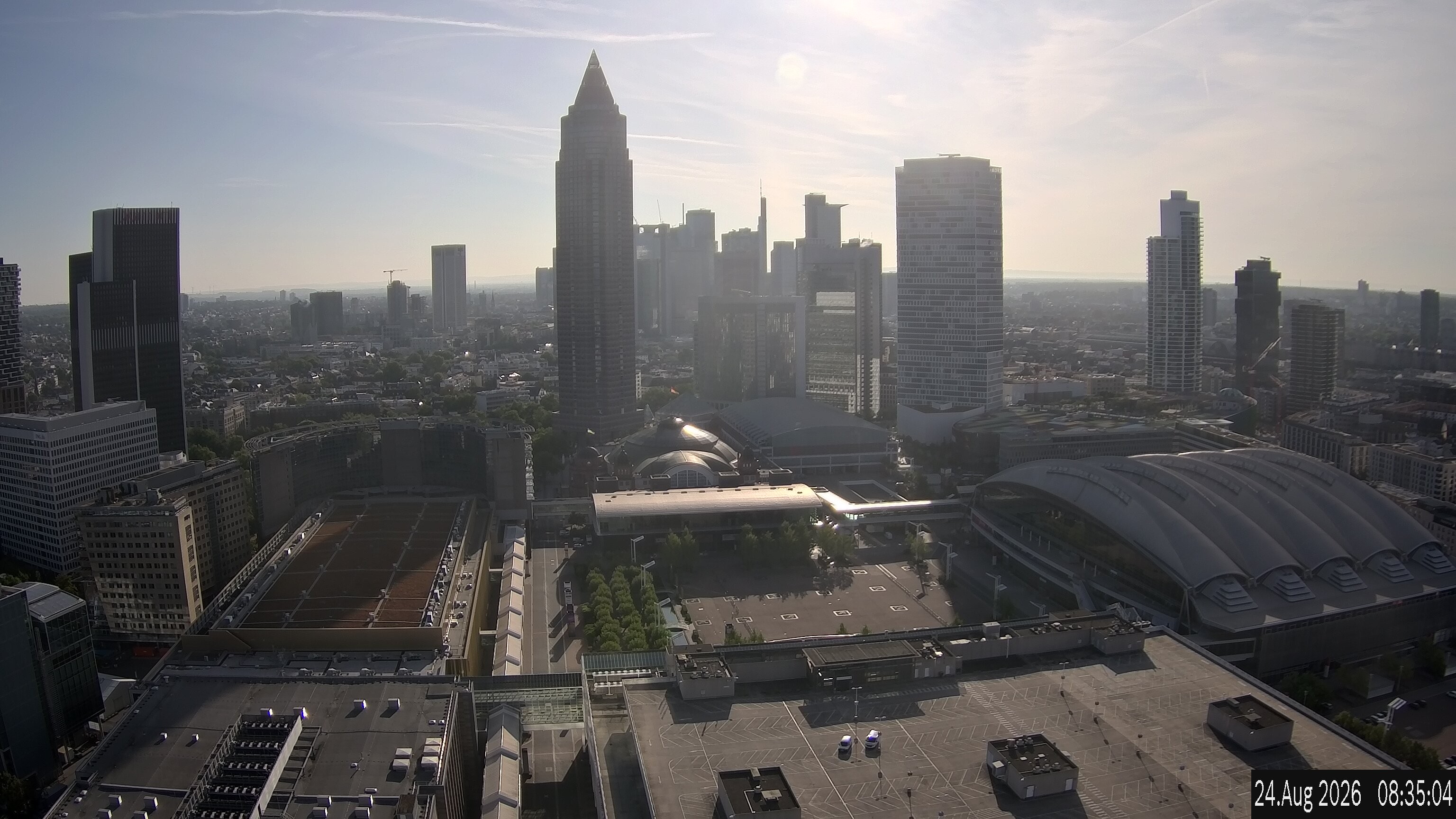 Archiv Foto Webcam Blick von Frankfurter Messe auf die Skyline