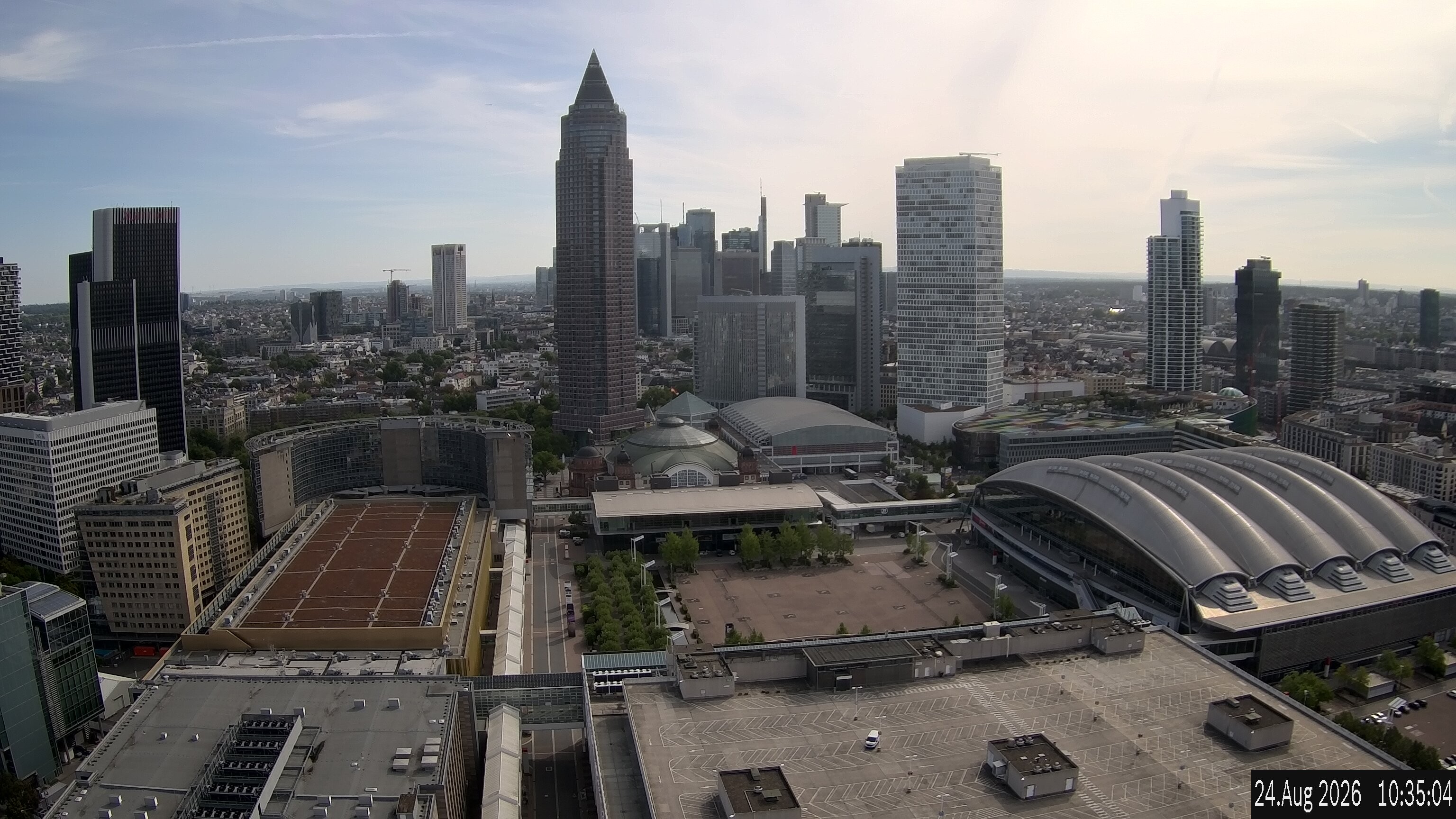 Archiv Foto Webcam Blick von Frankfurter Messe auf die Skyline