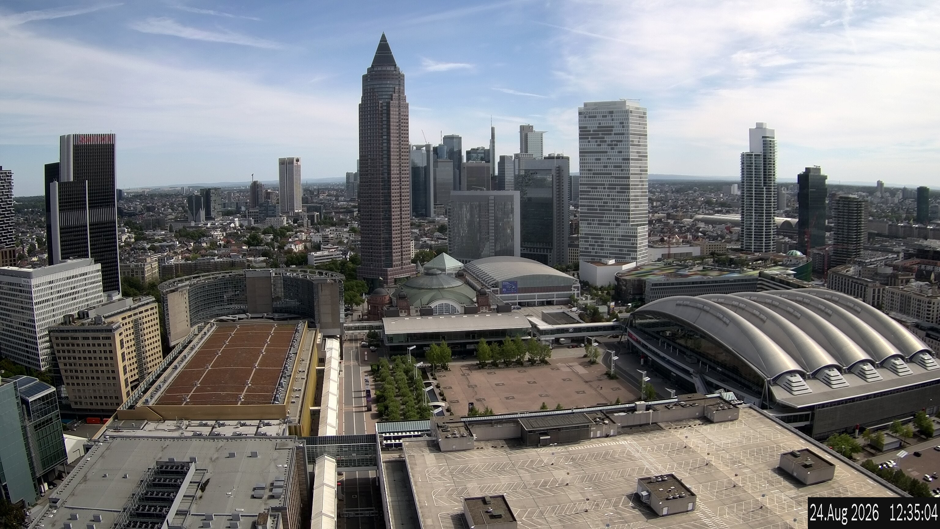 Archiv Foto Webcam Blick von Frankfurter Messe auf die Skyline