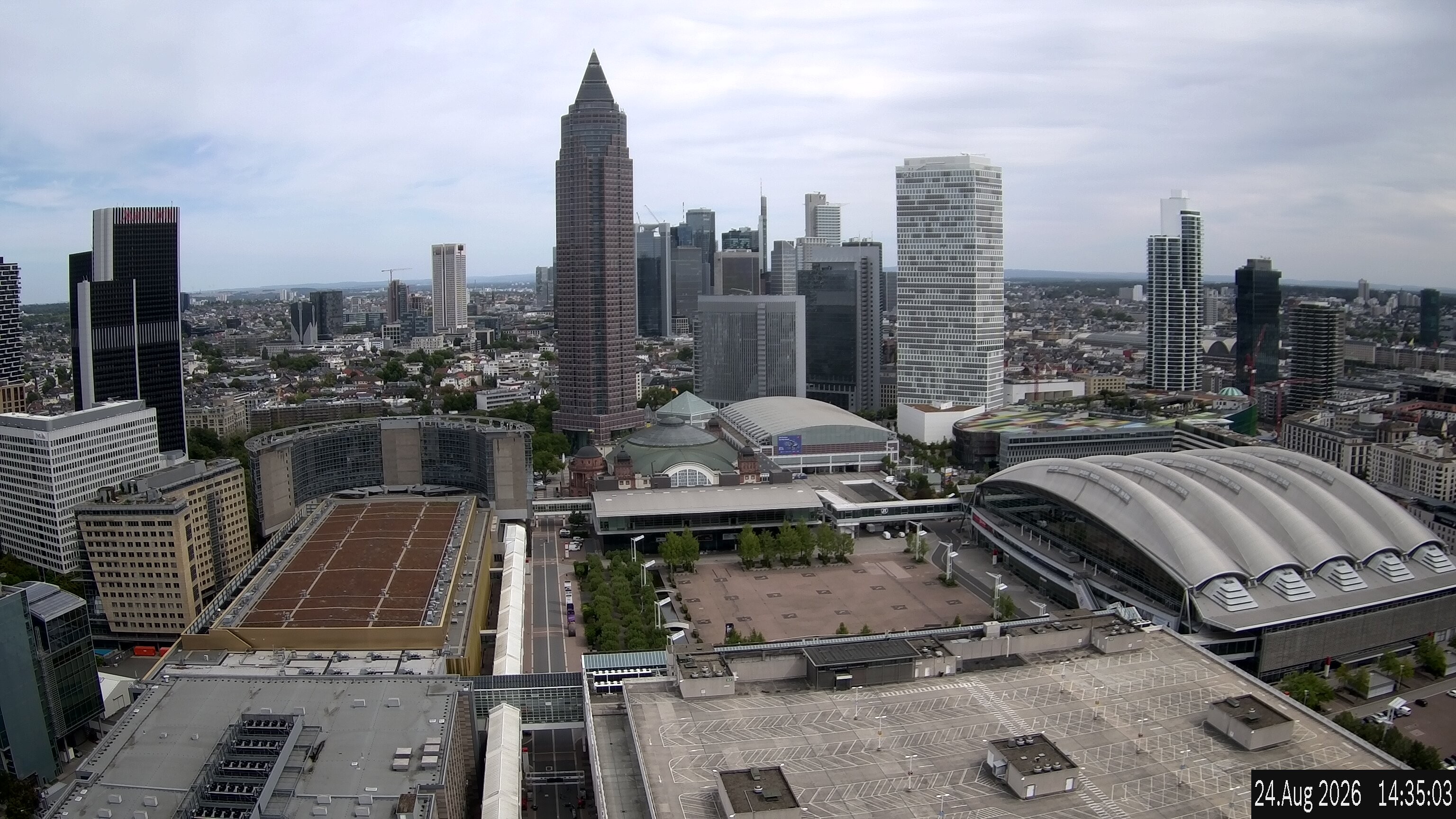 Archiv Foto Webcam Blick von Frankfurter Messe auf die Skyline